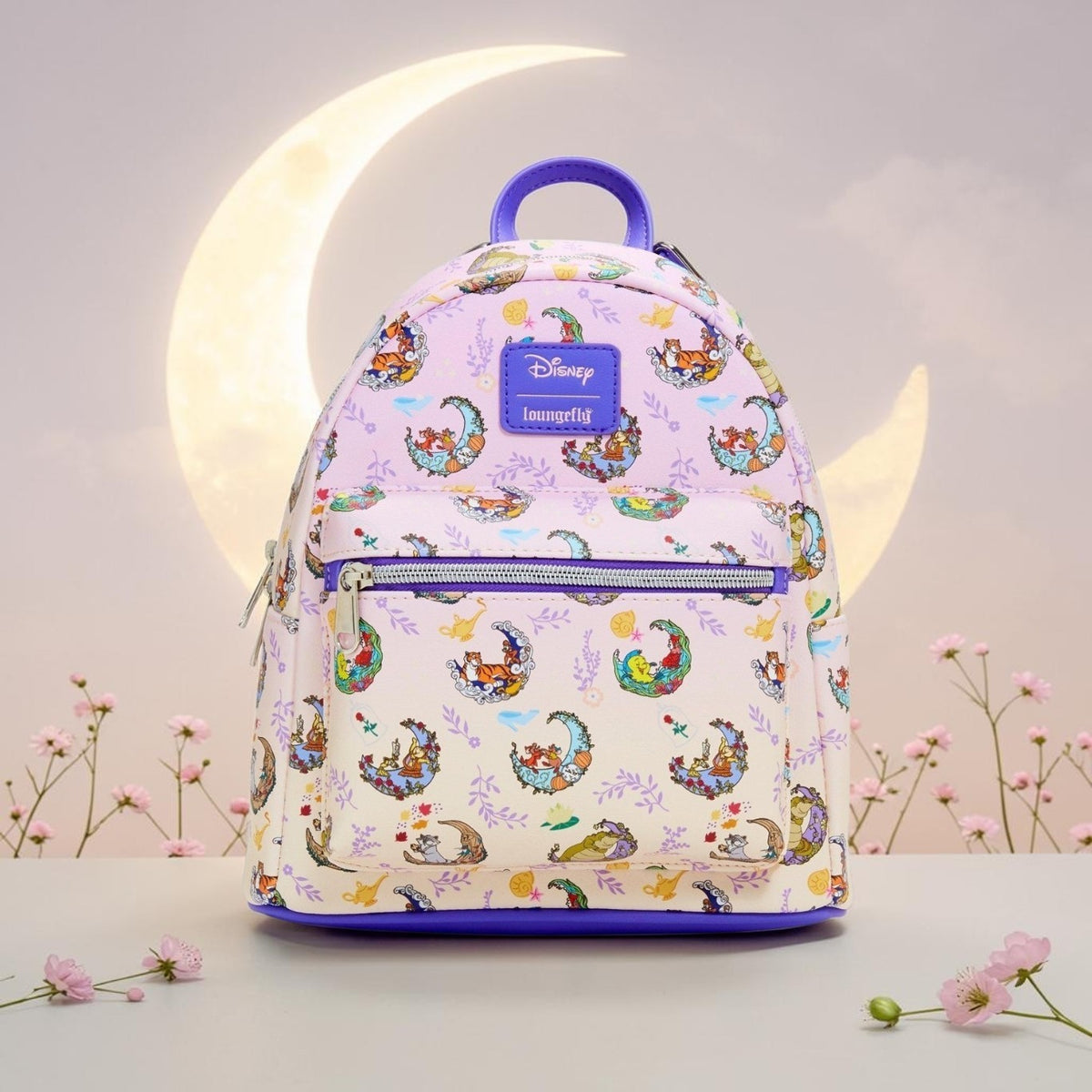 Loungefly Disney Princesses and Their Sidekicks Crescent Moon Backpack