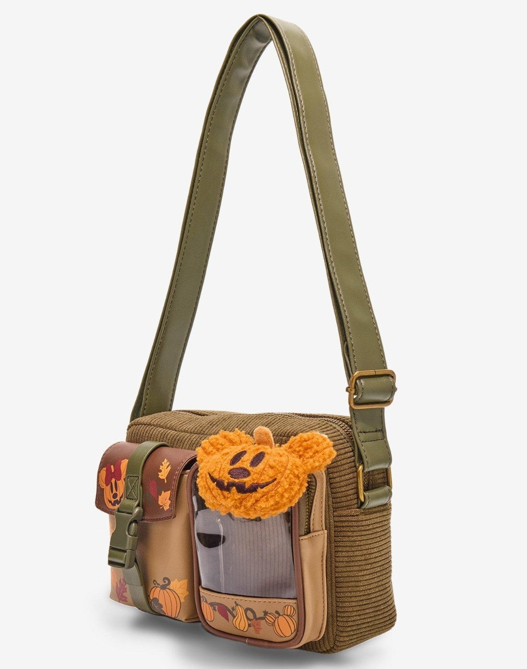 Loungefly Disney Mickey Mouse Fall Pumpkin Corduroy Crossbody Bag
