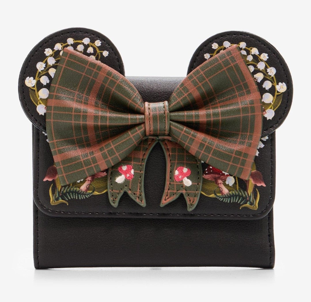 Loungefly Disney Minnie Mouse Mushroom Plaid Bow Wallet