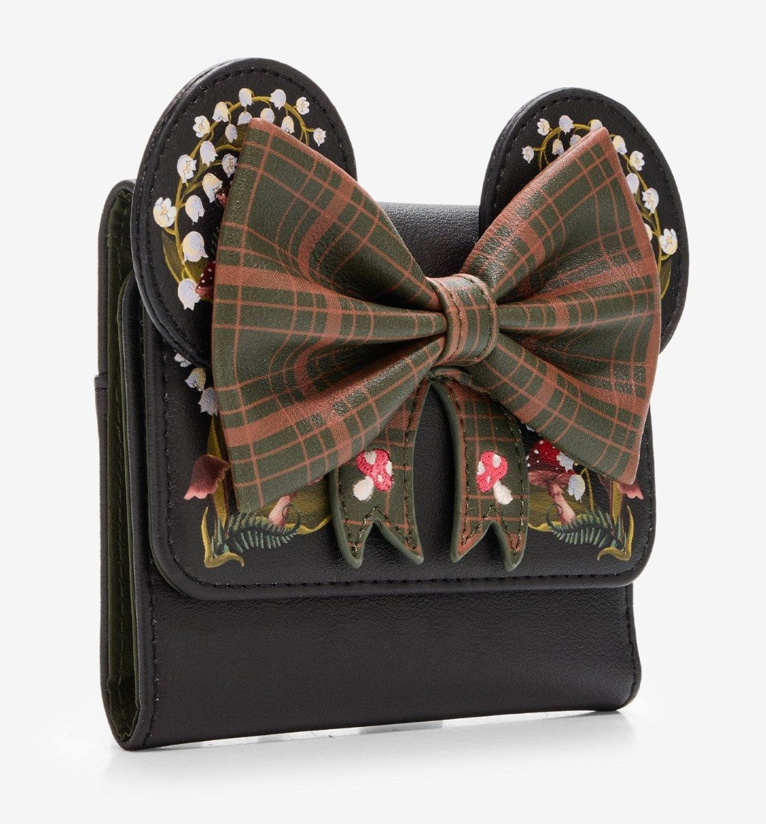 Loungefly Disney Minnie Mouse Mushroom Plaid Bow Wallet