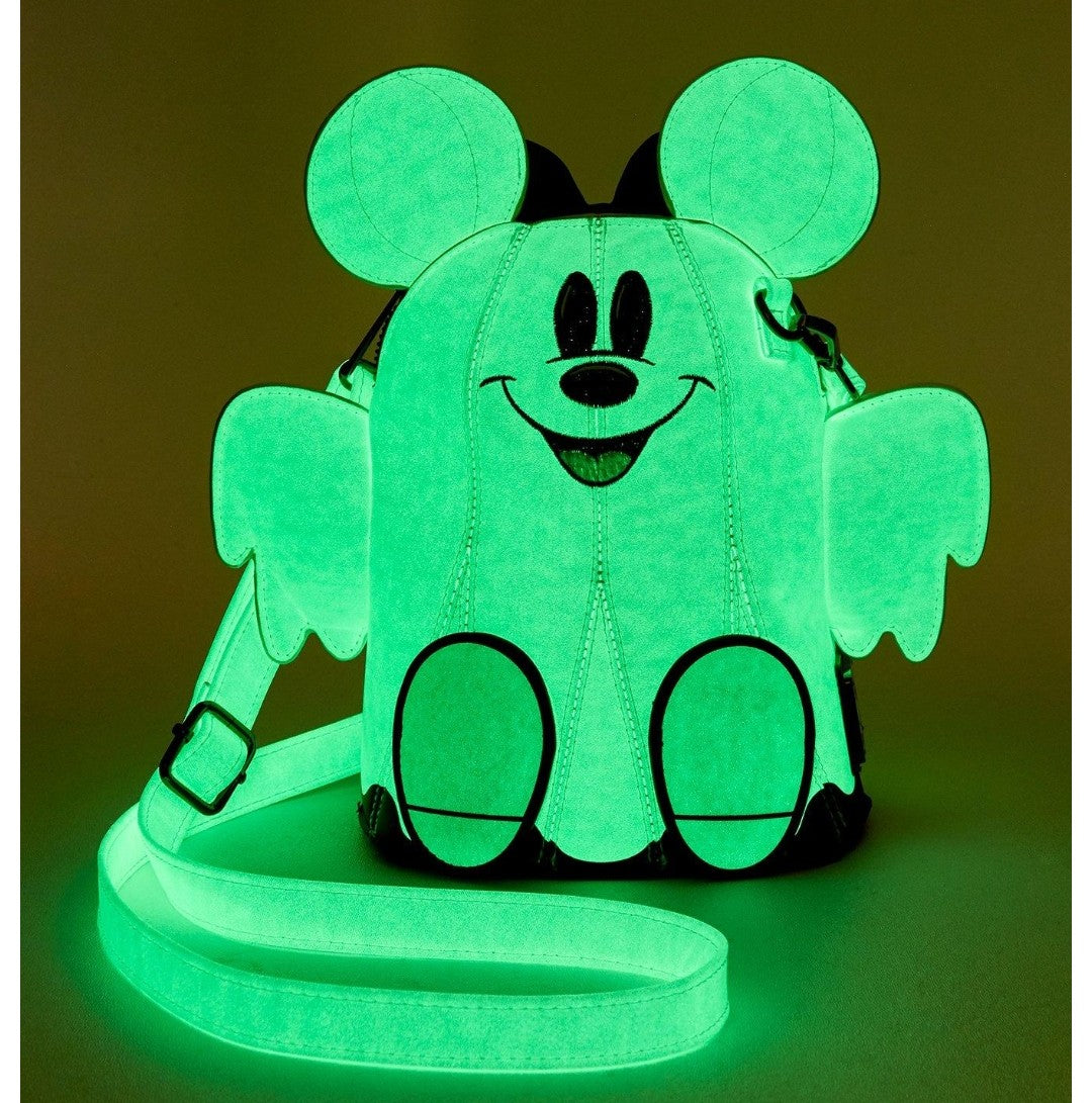 Loungefly Disney Mickey & Minnie Glow in the Dark Ghost Exclusive Crossbody Bag