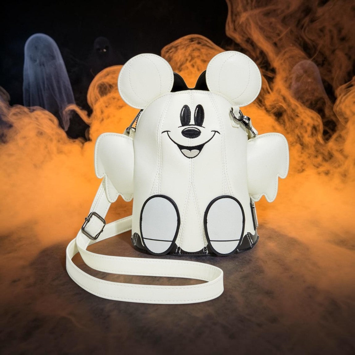 Loungefly Disney Mickey & Minnie Glow in the Dark Ghost Exclusive Crossbody Bag