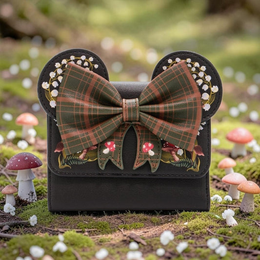 Loungefly Disney Minnie Mouse Mushroom Plaid Bow Wallet