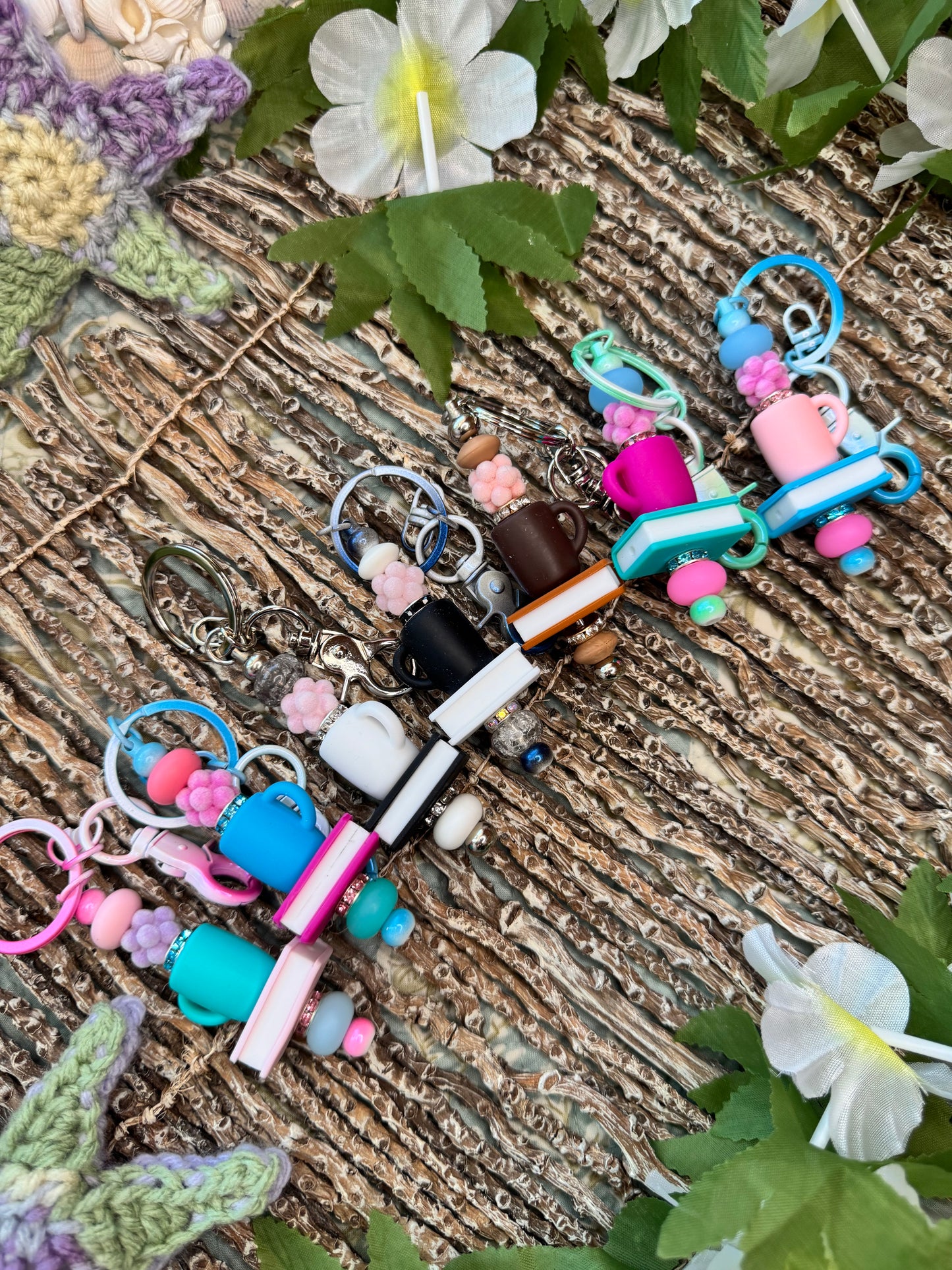 Book Beaded Keychains