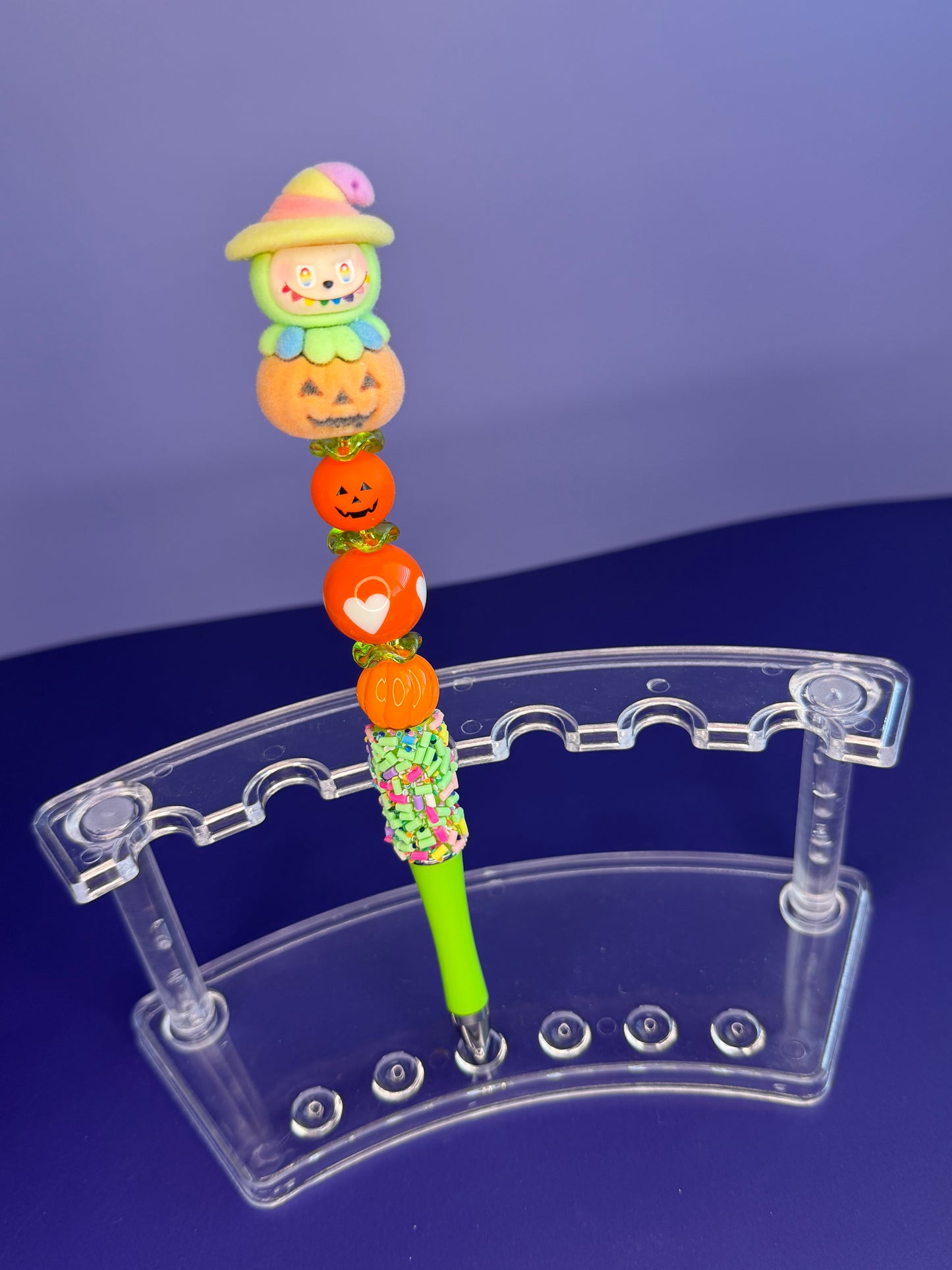 Labubu Witch Pumpkin Flocked Beaded Pens
