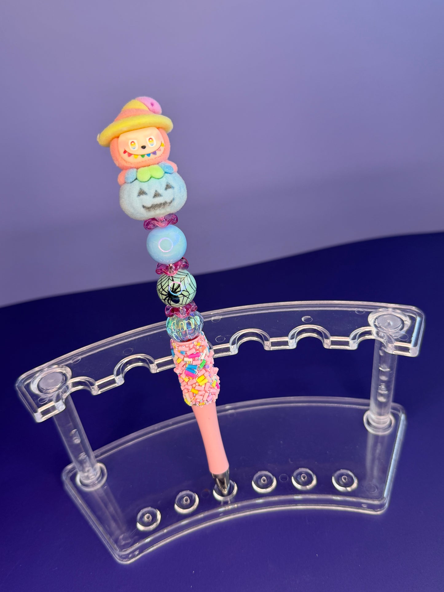 Labubu Witch Pumpkin Flocked Beaded Pens