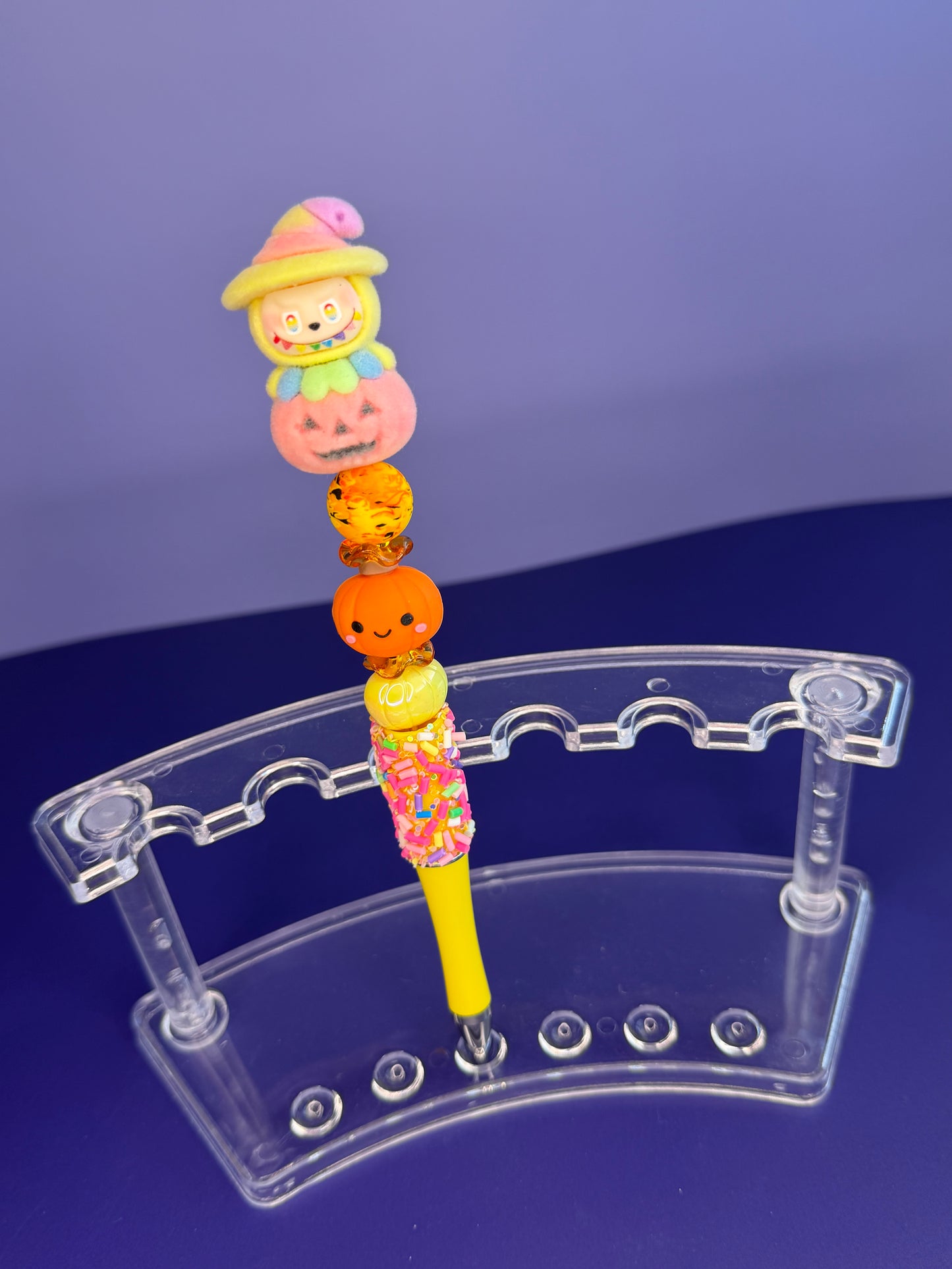 Labubu Witch Pumpkin Flocked Beaded Pens