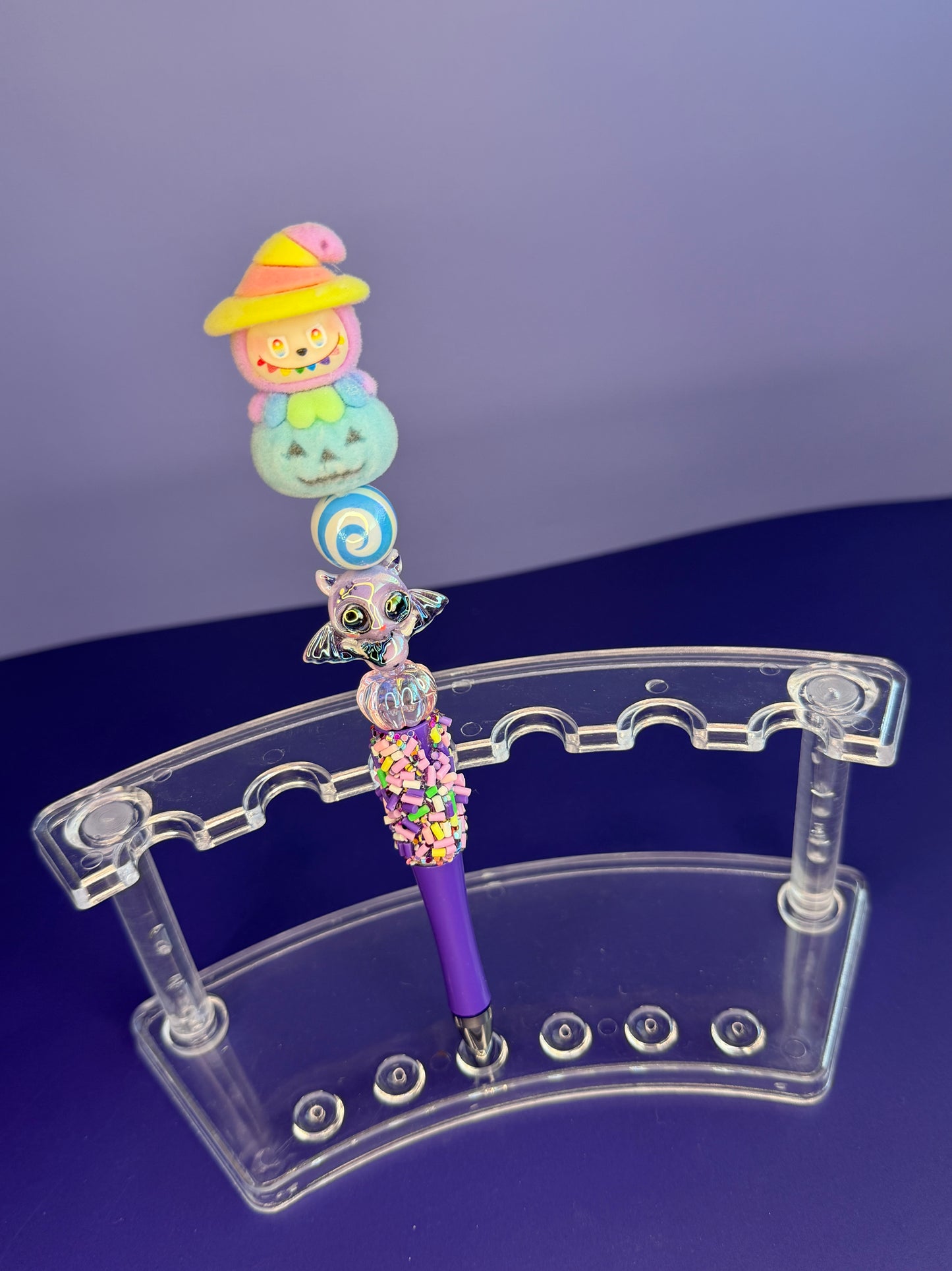 Labubu Witch Pumpkin Flocked Beaded Pens