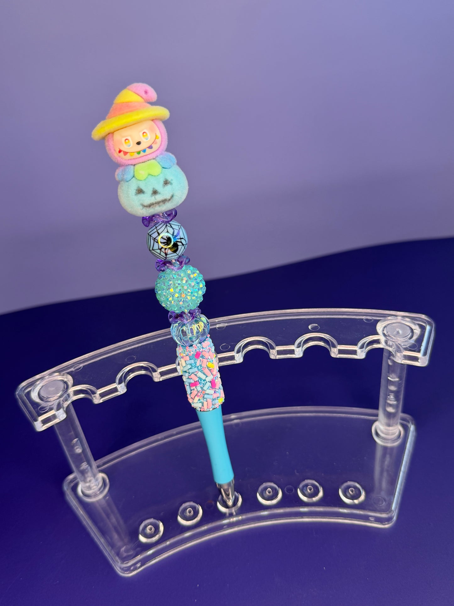 Labubu Witch Pumpkin Flocked Beaded Pens