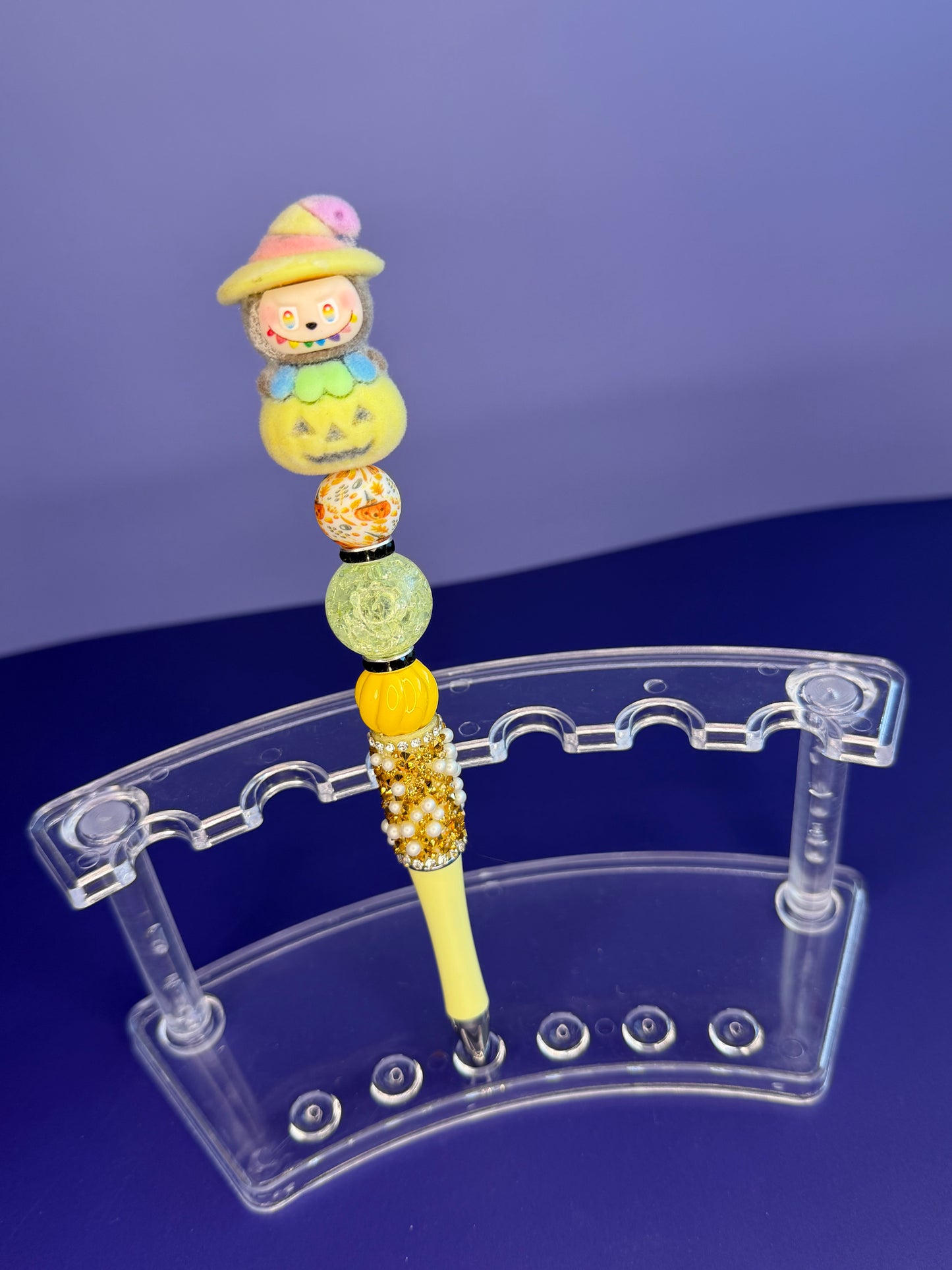 Labubu Witch Pumpkin Flocked Beaded Pens