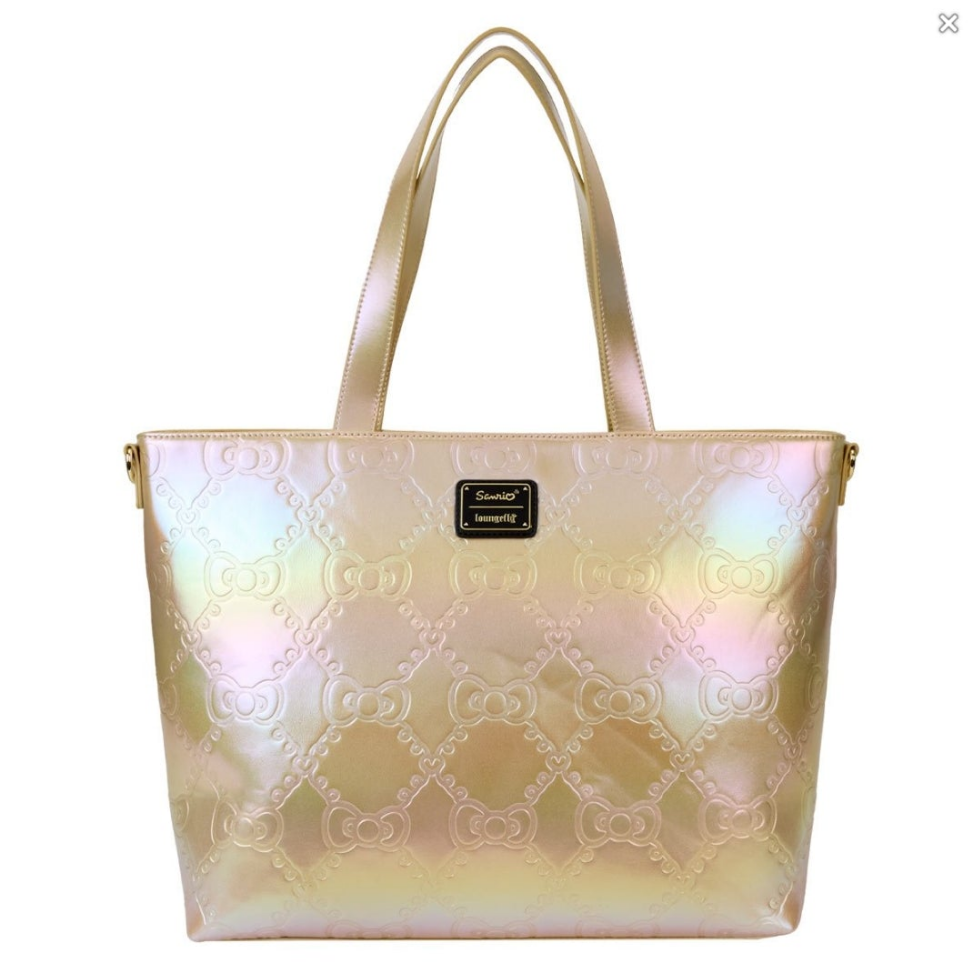 Loungefly Hello Kitty Pearl/Gold Iridescent 50th Anniversary Tote Bag