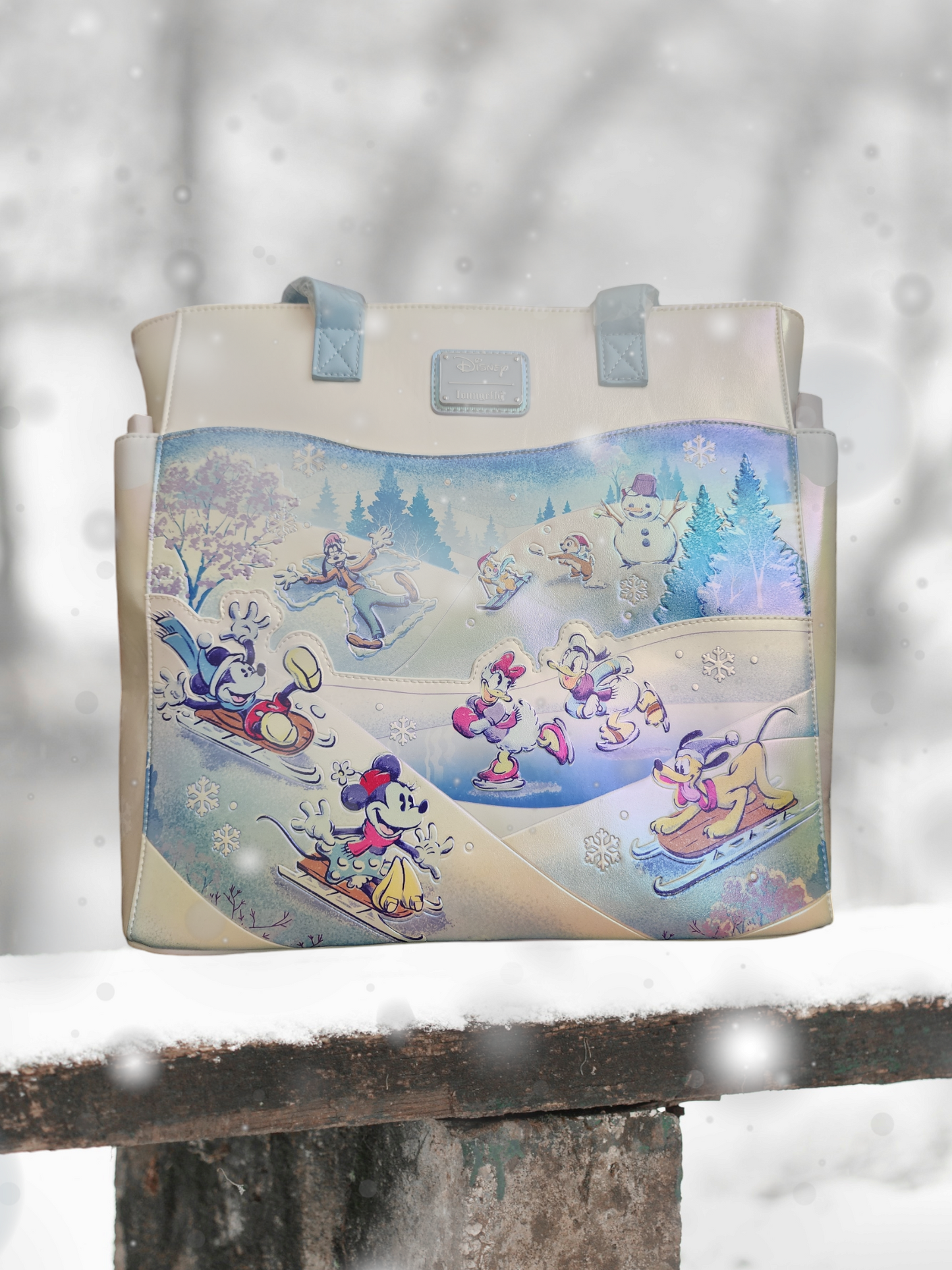 Loungefly Disney Mickey and Friends Winter Fun Tote Bag/Handbag