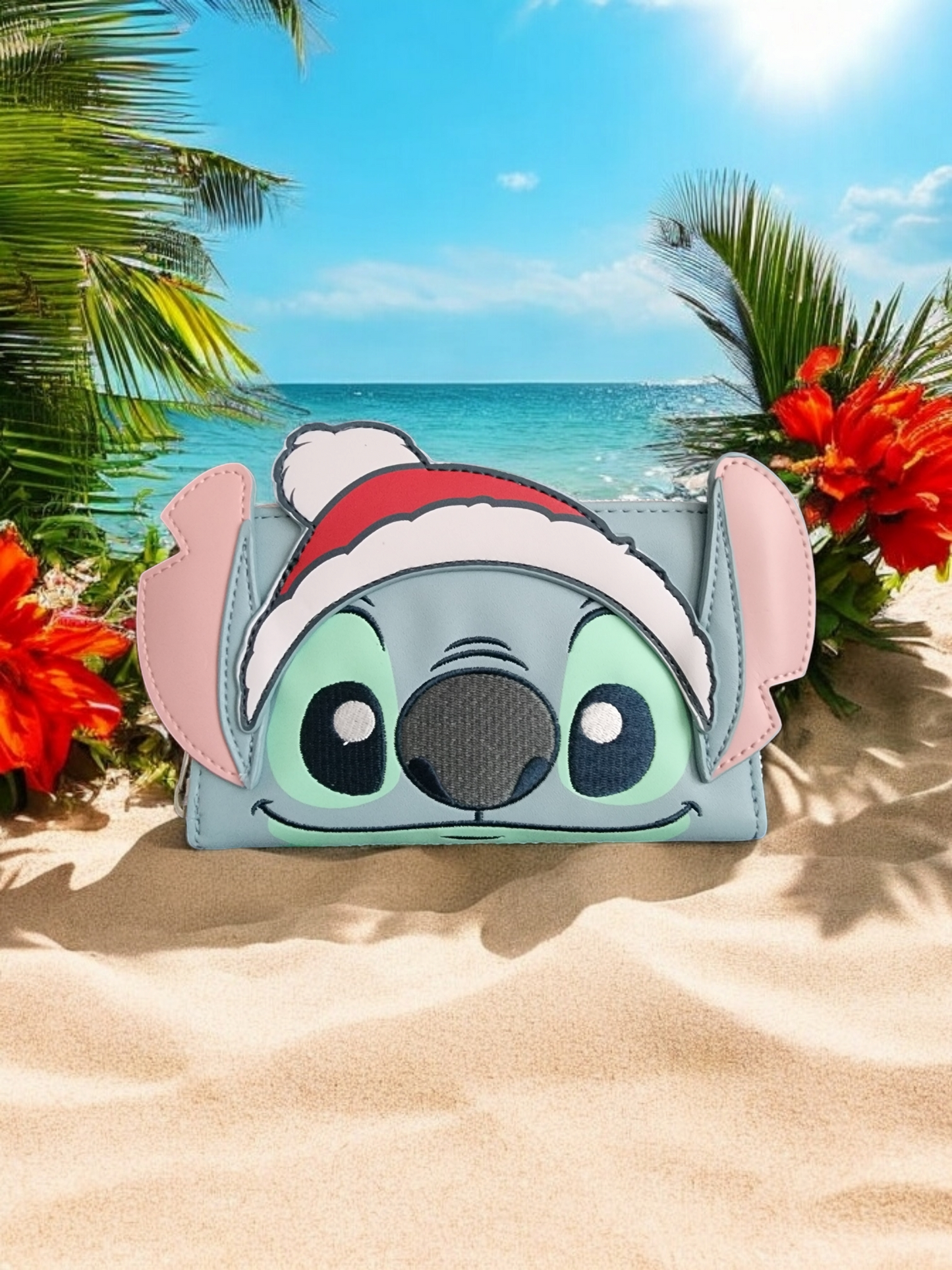 Loungefly Disney Stitch Santa Hat Holiday Wallet