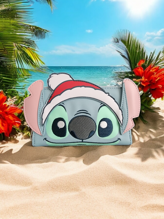 Loungefly Disney Stitch Santa Hat Holiday Wallet