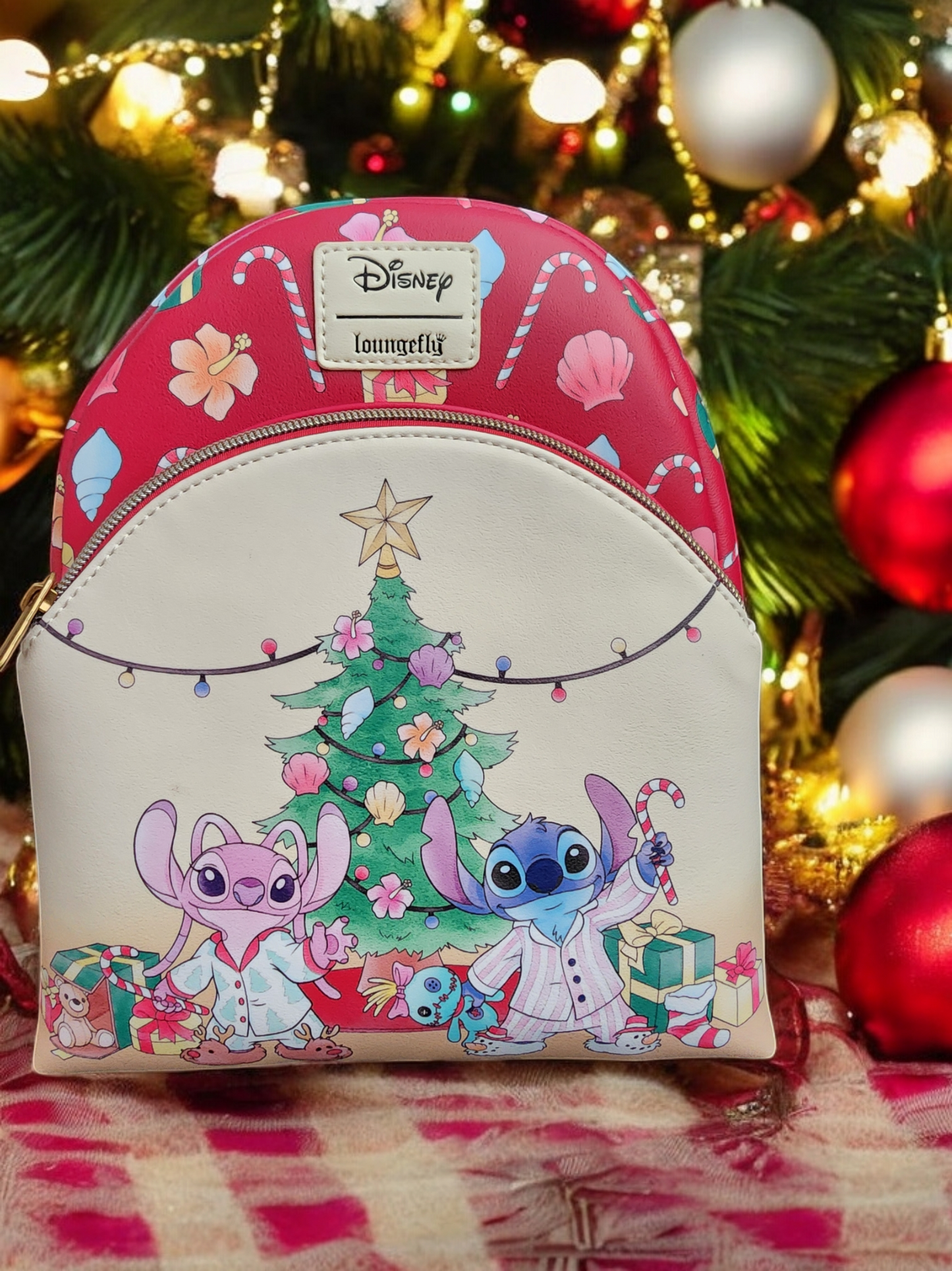 Loungefly Disney Stitch and Angel Holiday Backpack