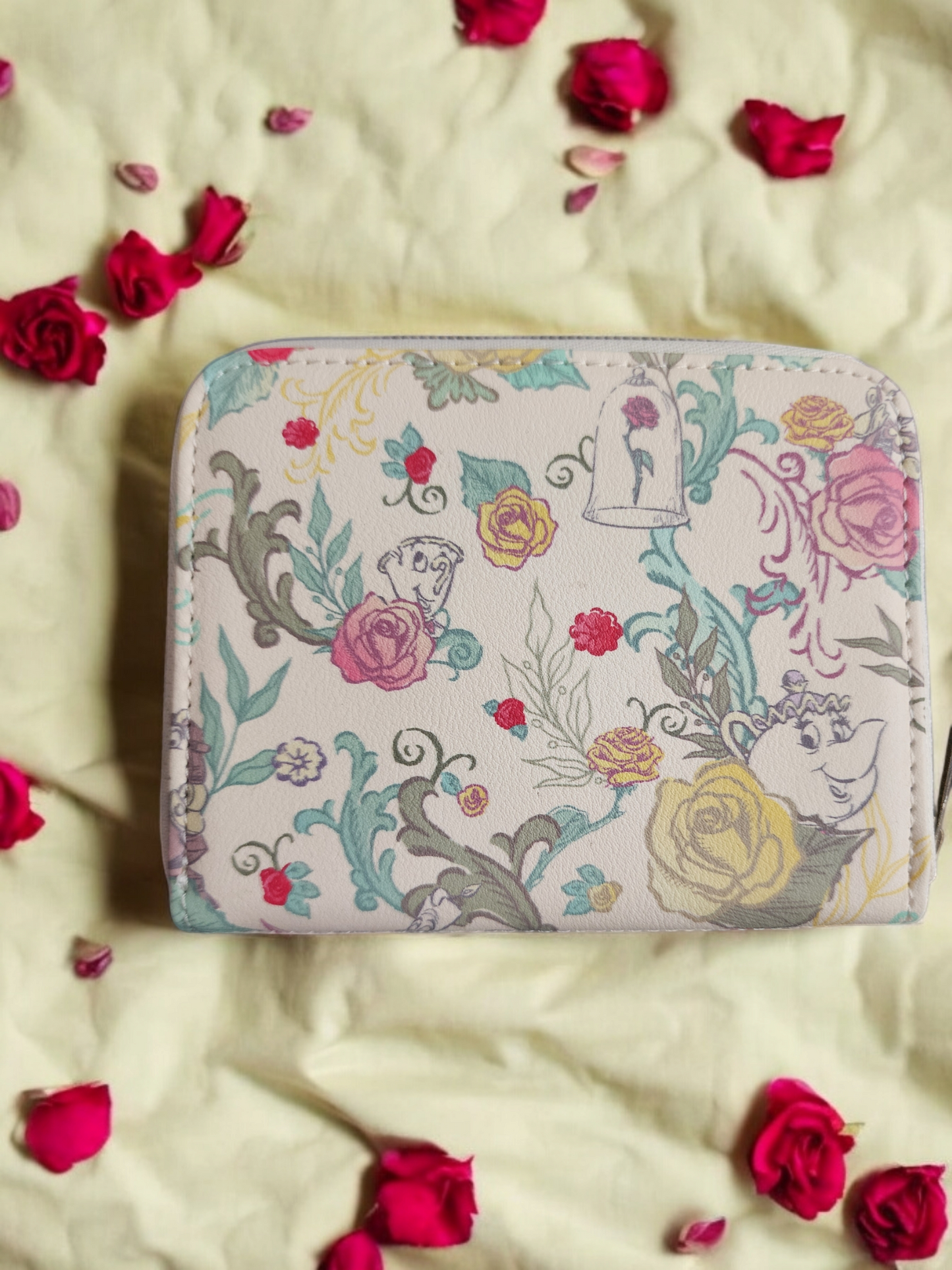 Loungefly Disney Beauty and the Beast Characters Floral Wallet