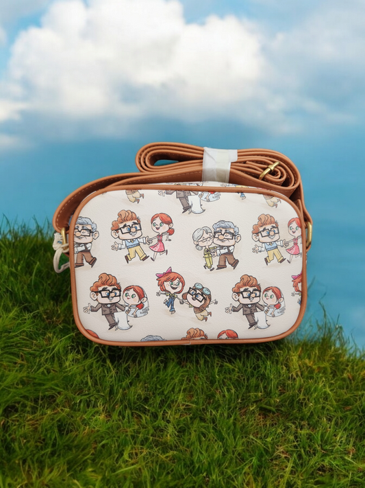 Loungefly Disney Pixar Up Carl & Ellie Through the Years Crossbody Bag