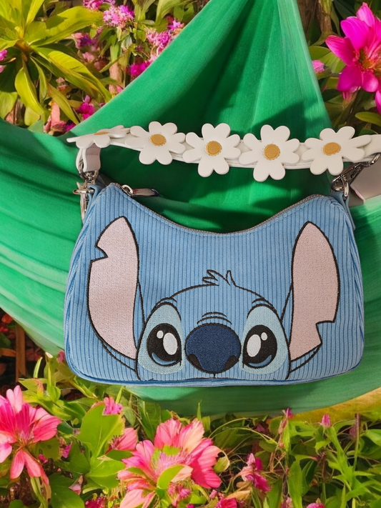 Loungefly Disney Stitch Face Corduroy Crossbody Bag