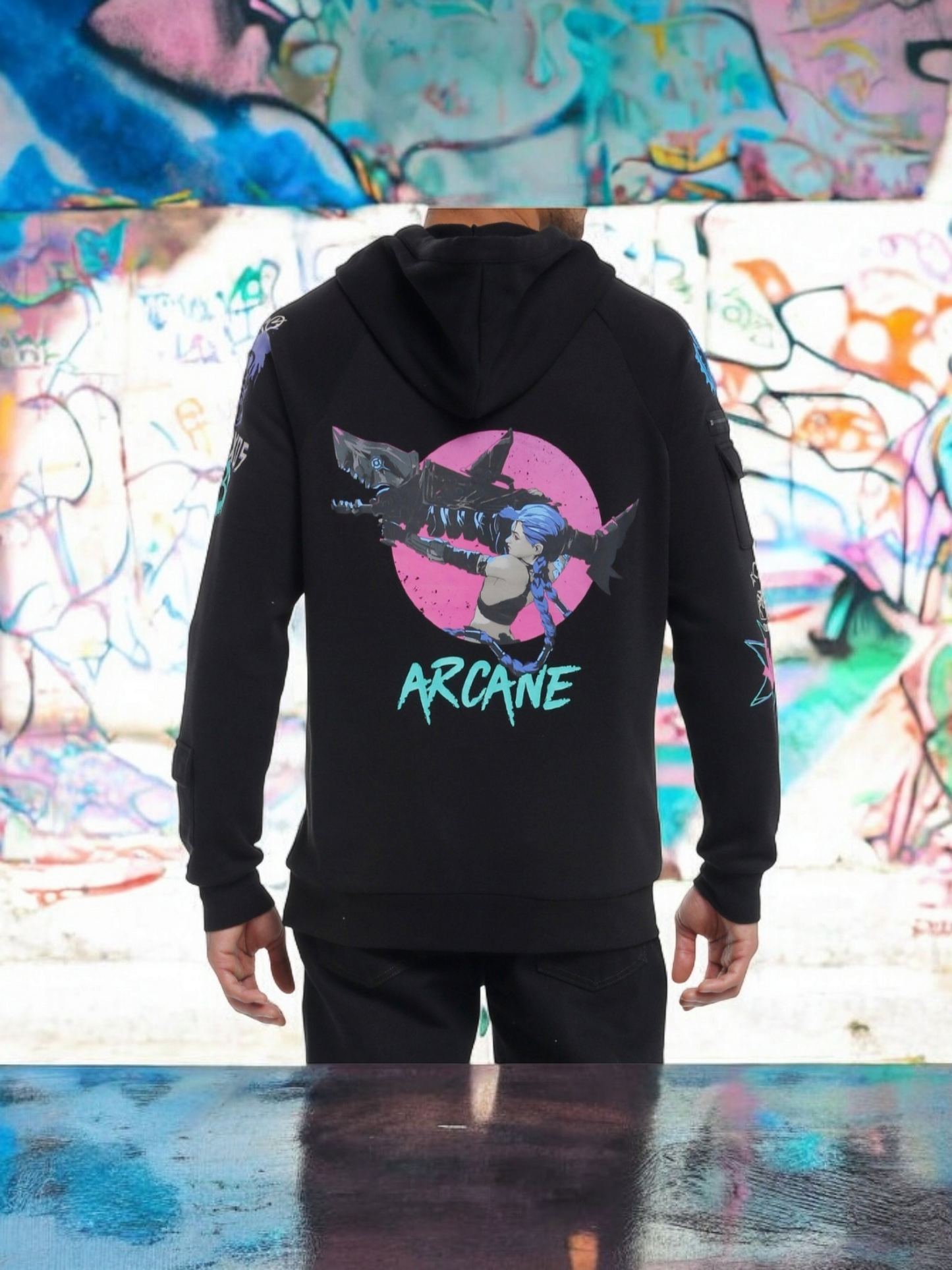 Arcane Jinx Graffiti League of Legends Hoodie