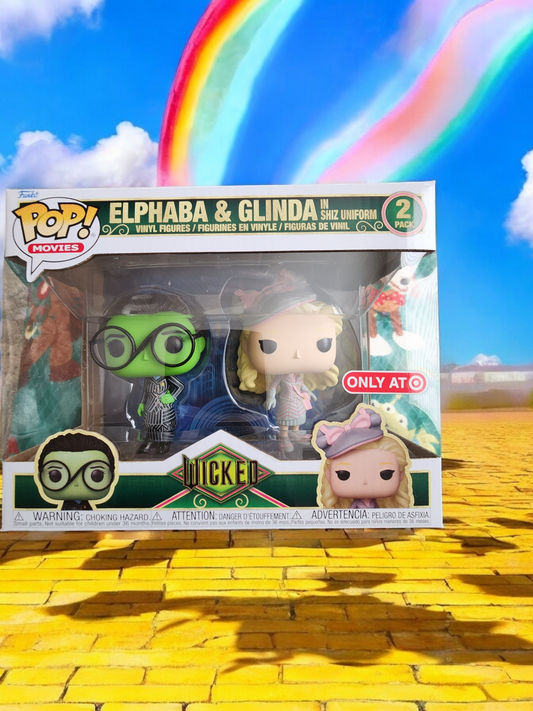 Funko Pop Wicked Glinda & Elphaba in Shiz Uniforms Exclusive 2 pack Figures