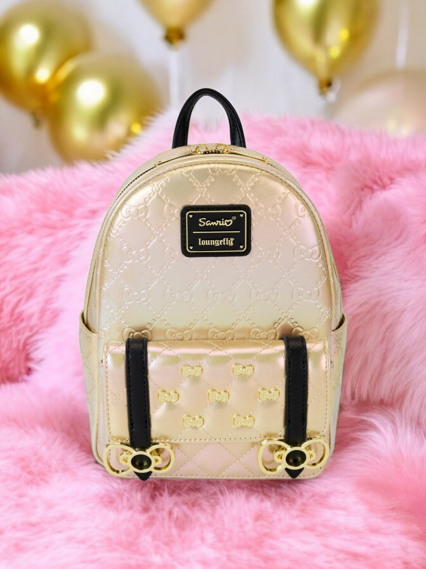 Loungefly Hello Kitty Pearl/Gold Iridescent 50th Anniversary Backpack