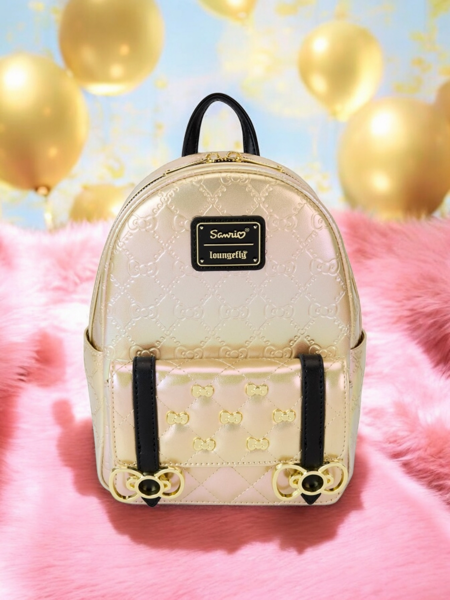 Loungefly Hello Kitty Pearl/Gold Iridescent 50th Anniversary Backpack