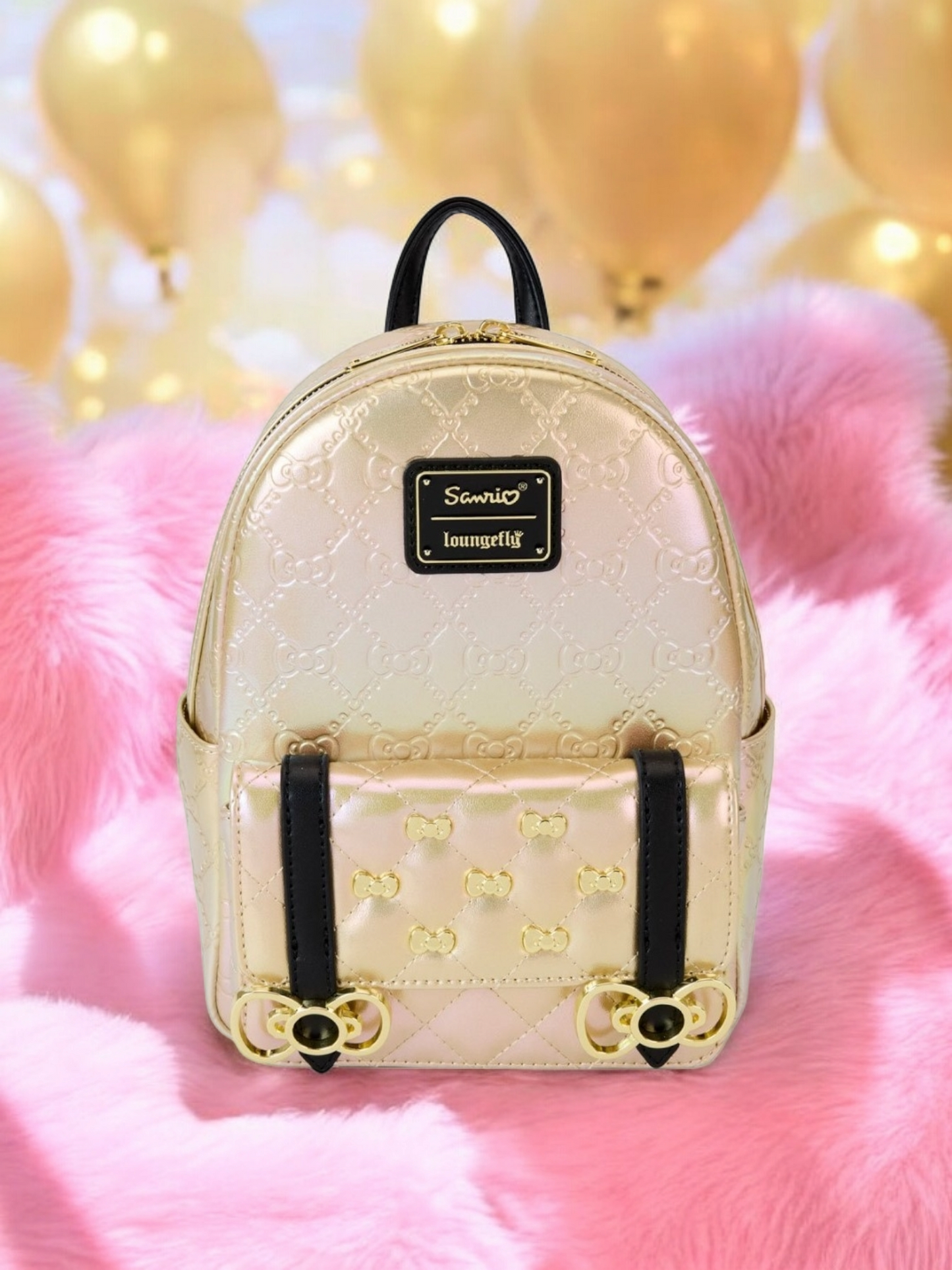 Loungefly Hello Kitty Pearl/Gold Iridescent 50th Anniversary Backpack