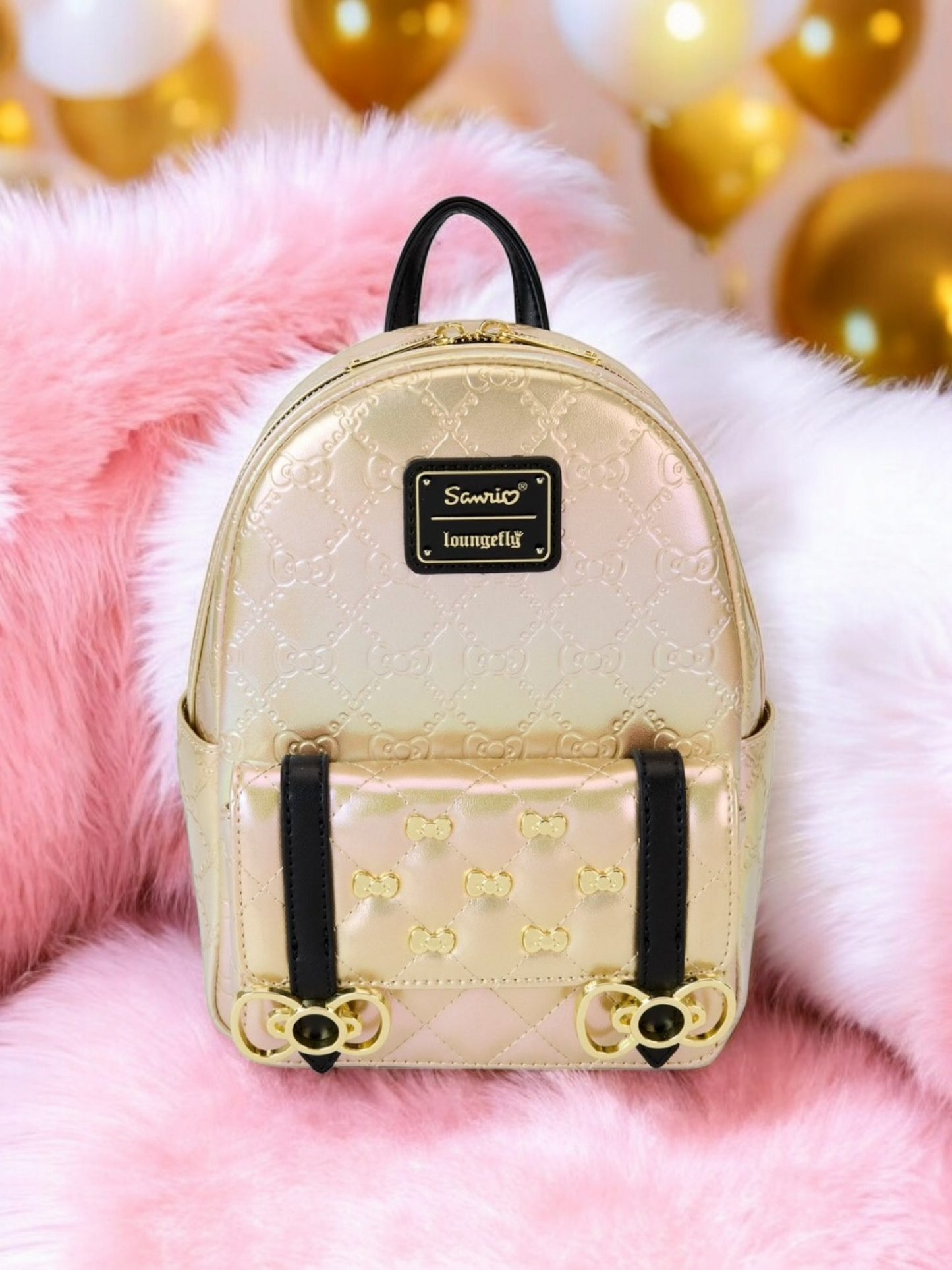 Loungefly Hello Kitty Pearl/Gold Iridescent 50th Anniversary Backpack