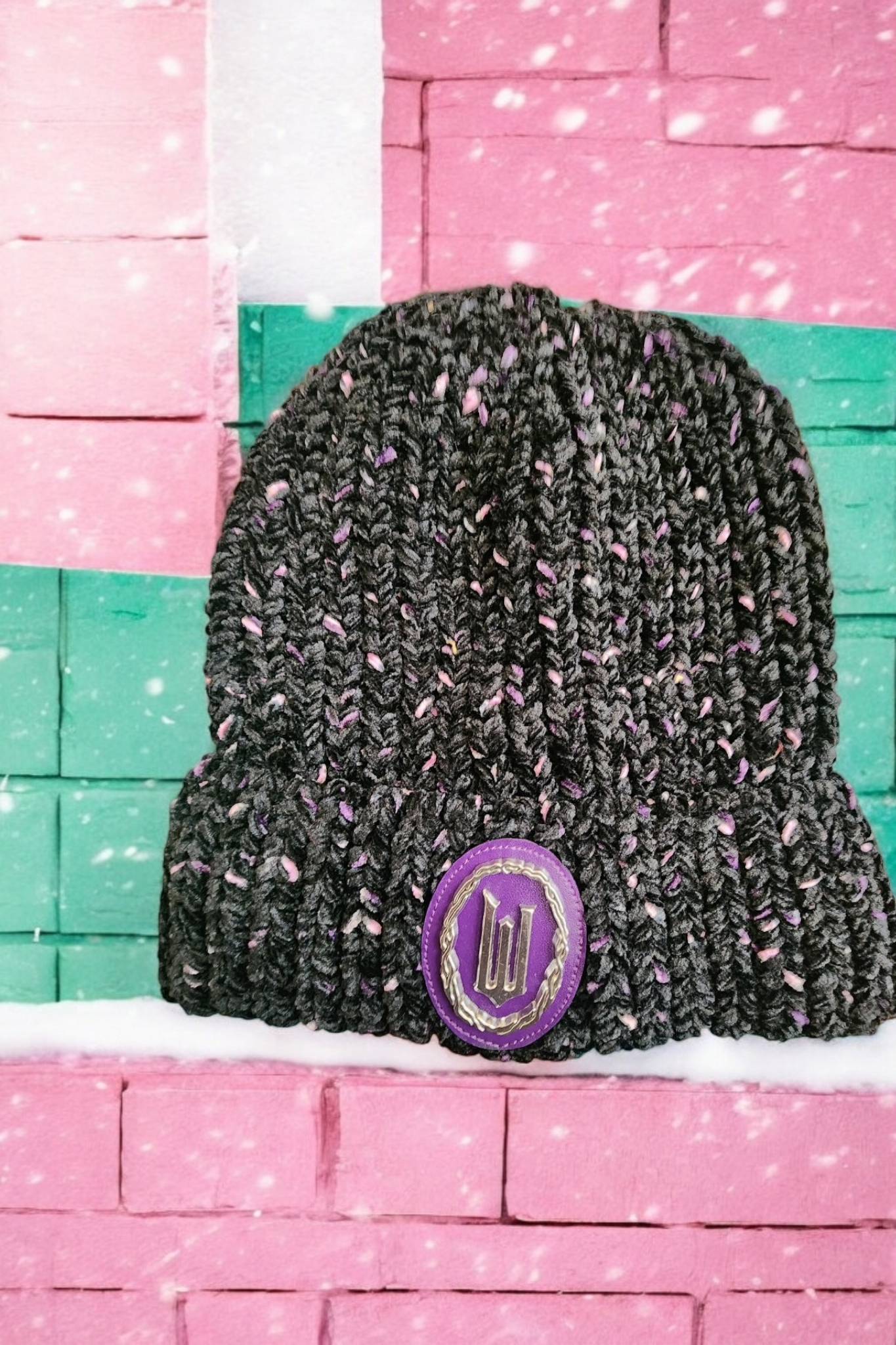 Wicked Purple Speckled Knit Beanie