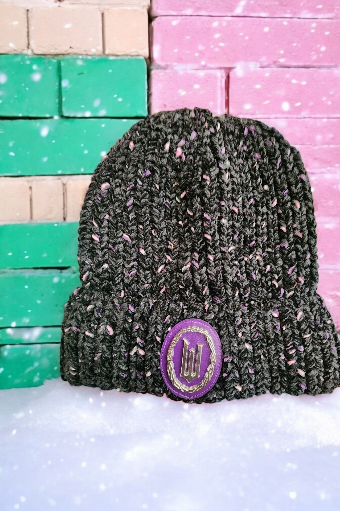 Wicked Purple Speckled Knit Beanie