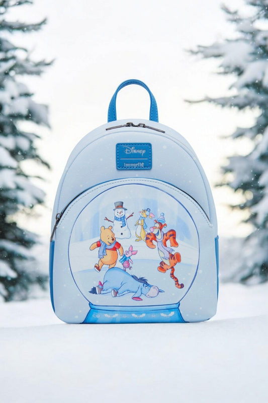 Loungefly Disney Winnie the Pooh and Friends Winter Fun Snowglobe Backpack