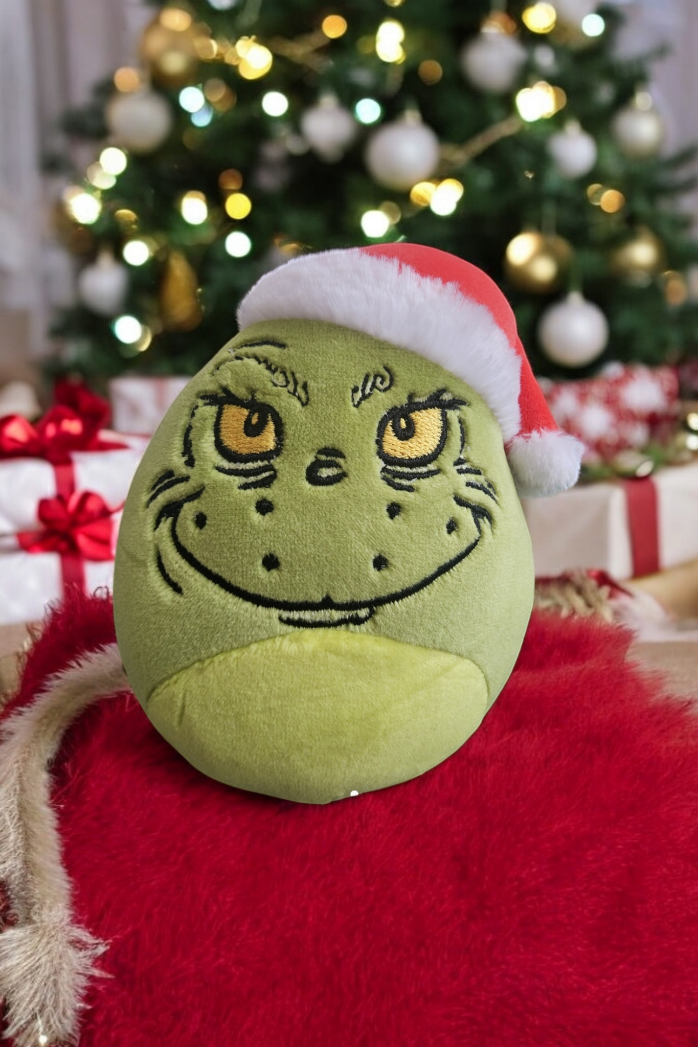 Squishmallows The Grinch as Santa Plush