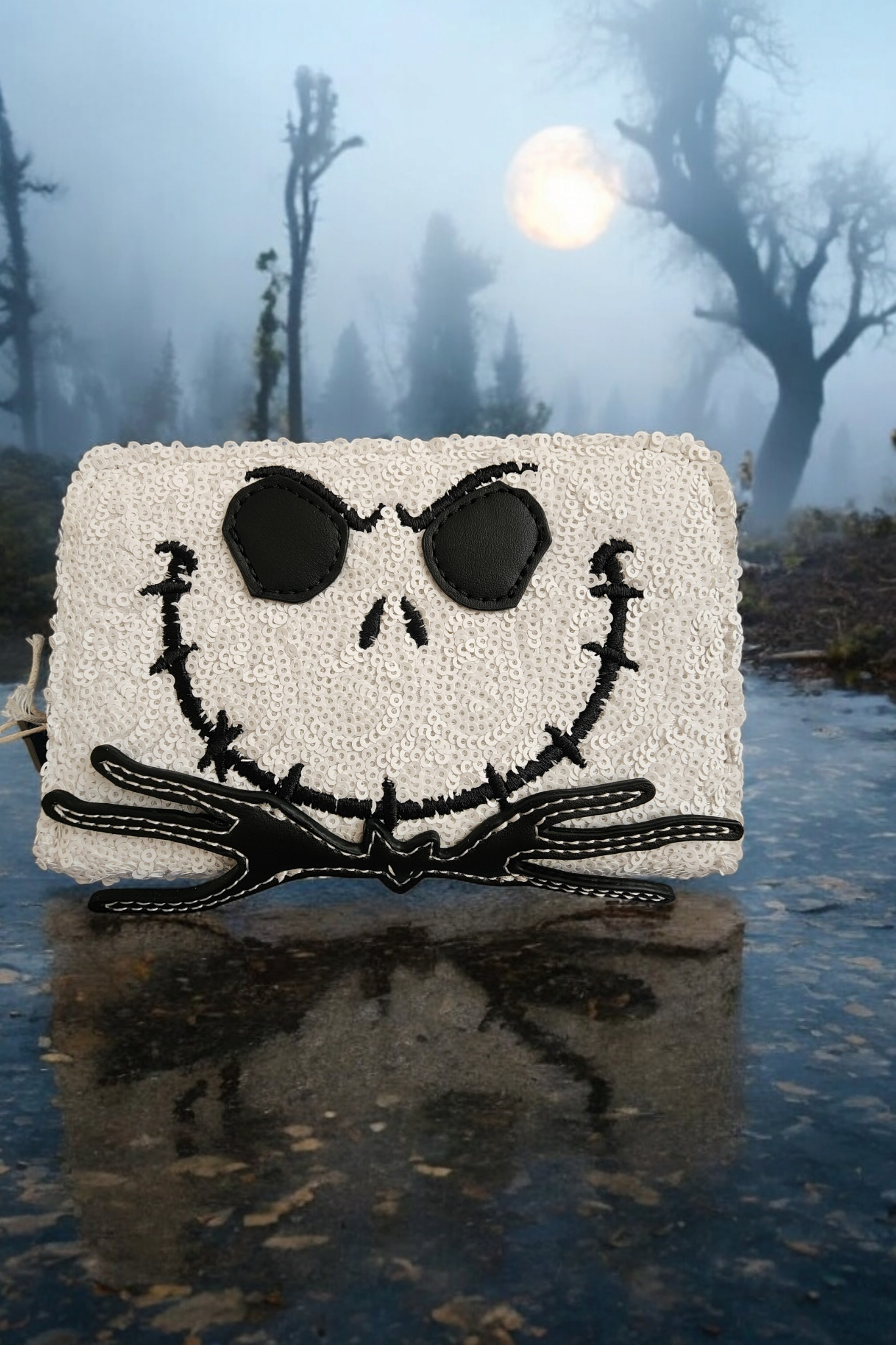 Loungefly Exclusive Disney Nightmare Before Christmas Jack Skellington Sequined Wallet