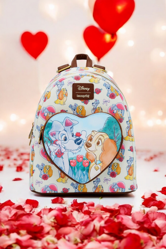 Loungefly Disney Lady and the Tramp Hearts and Roses Backpack