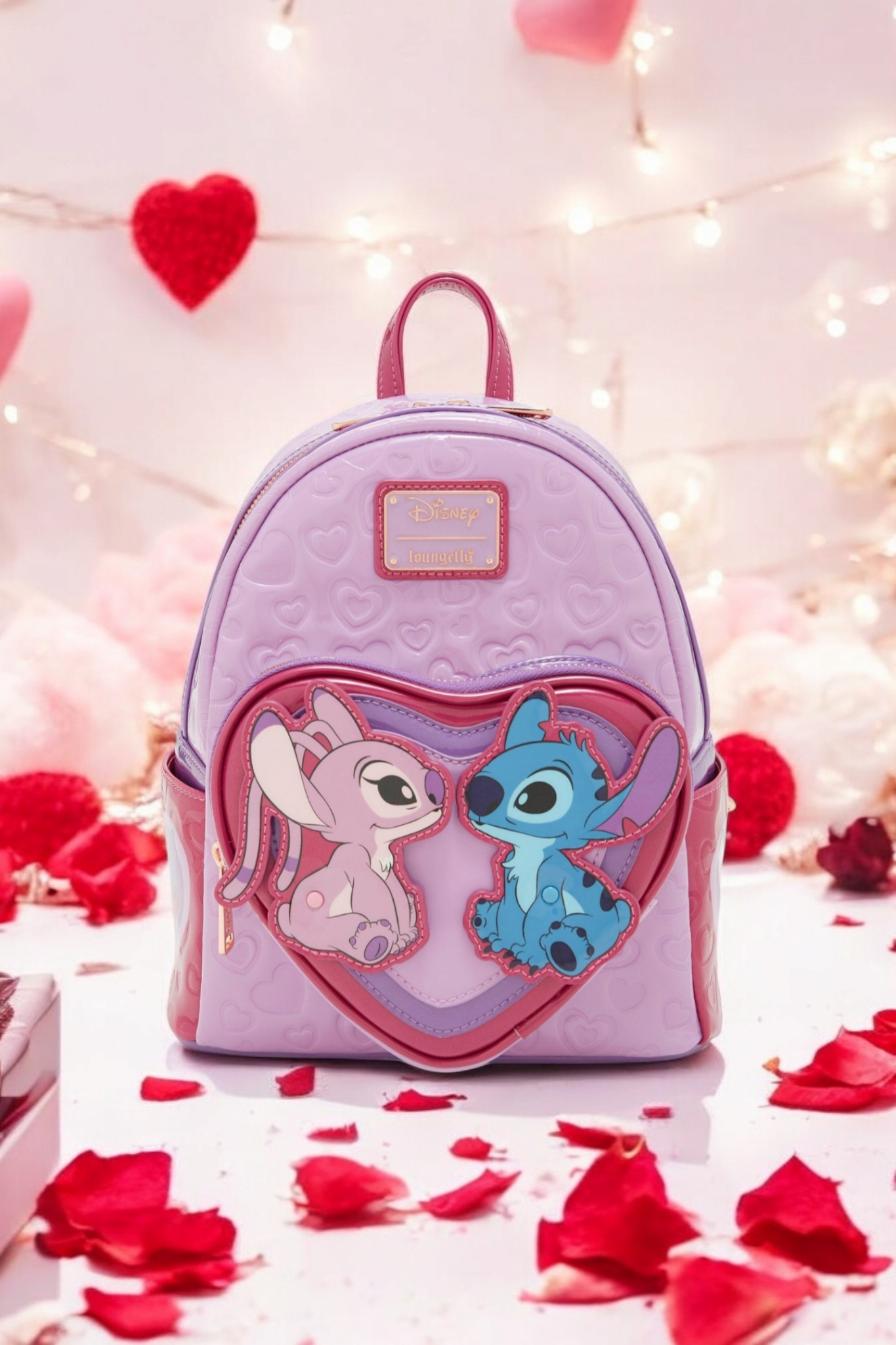 Loungefly Disney Stitch and Angel Valentine's Backpack