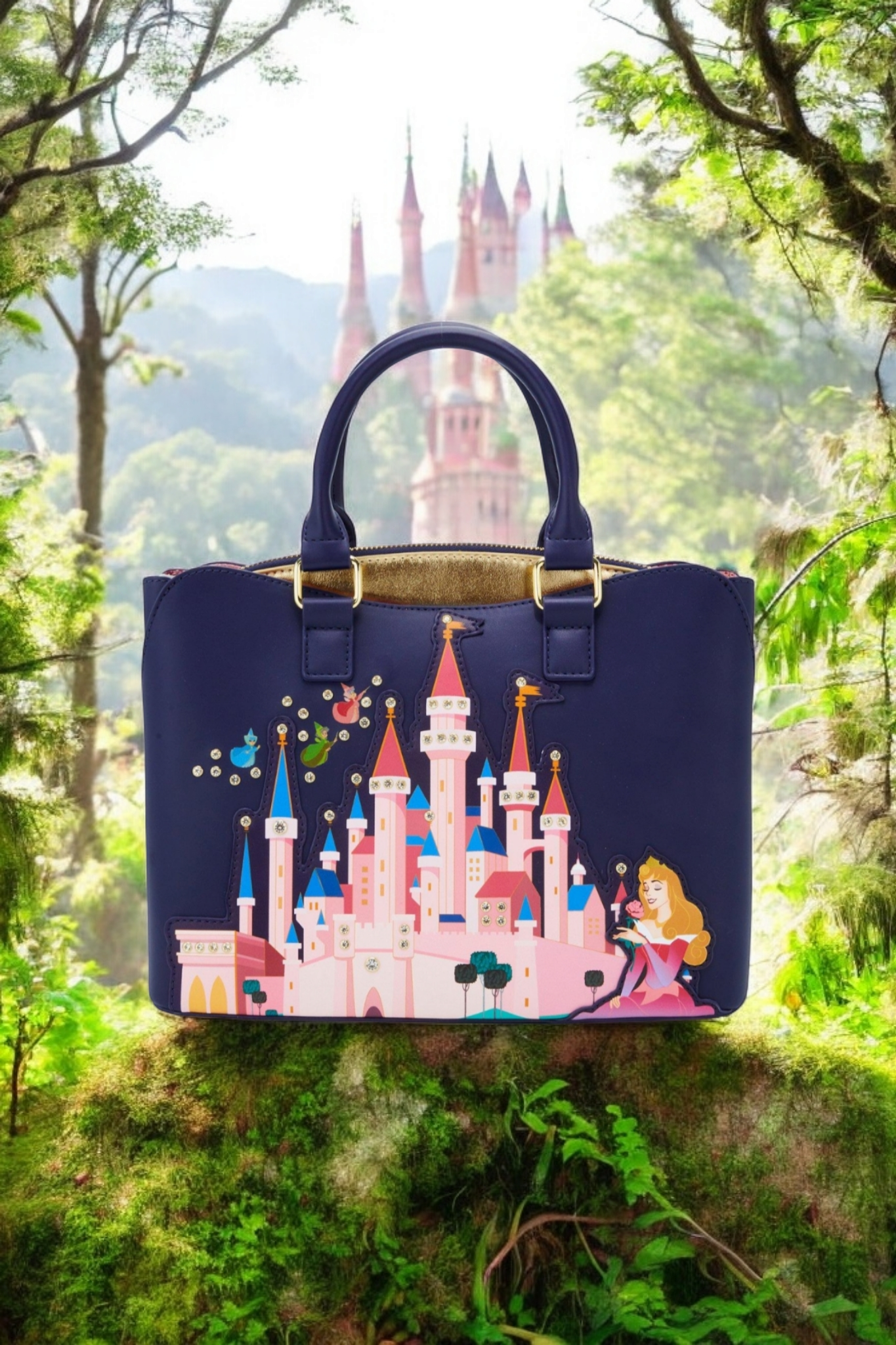 Loungefly Disney Sleeping Beauty, Fairies and Castle Handbag