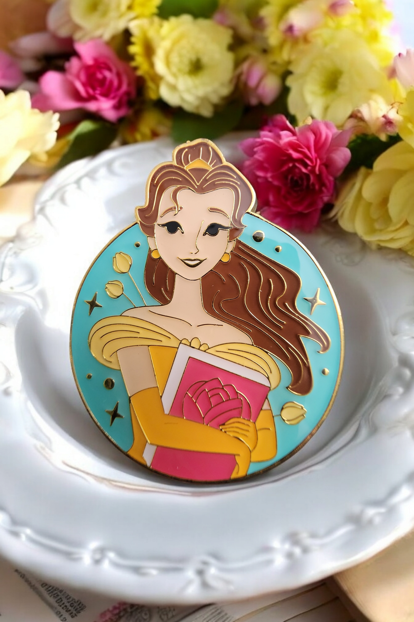 Loungefly Disney Belle Portrait Circular Pin