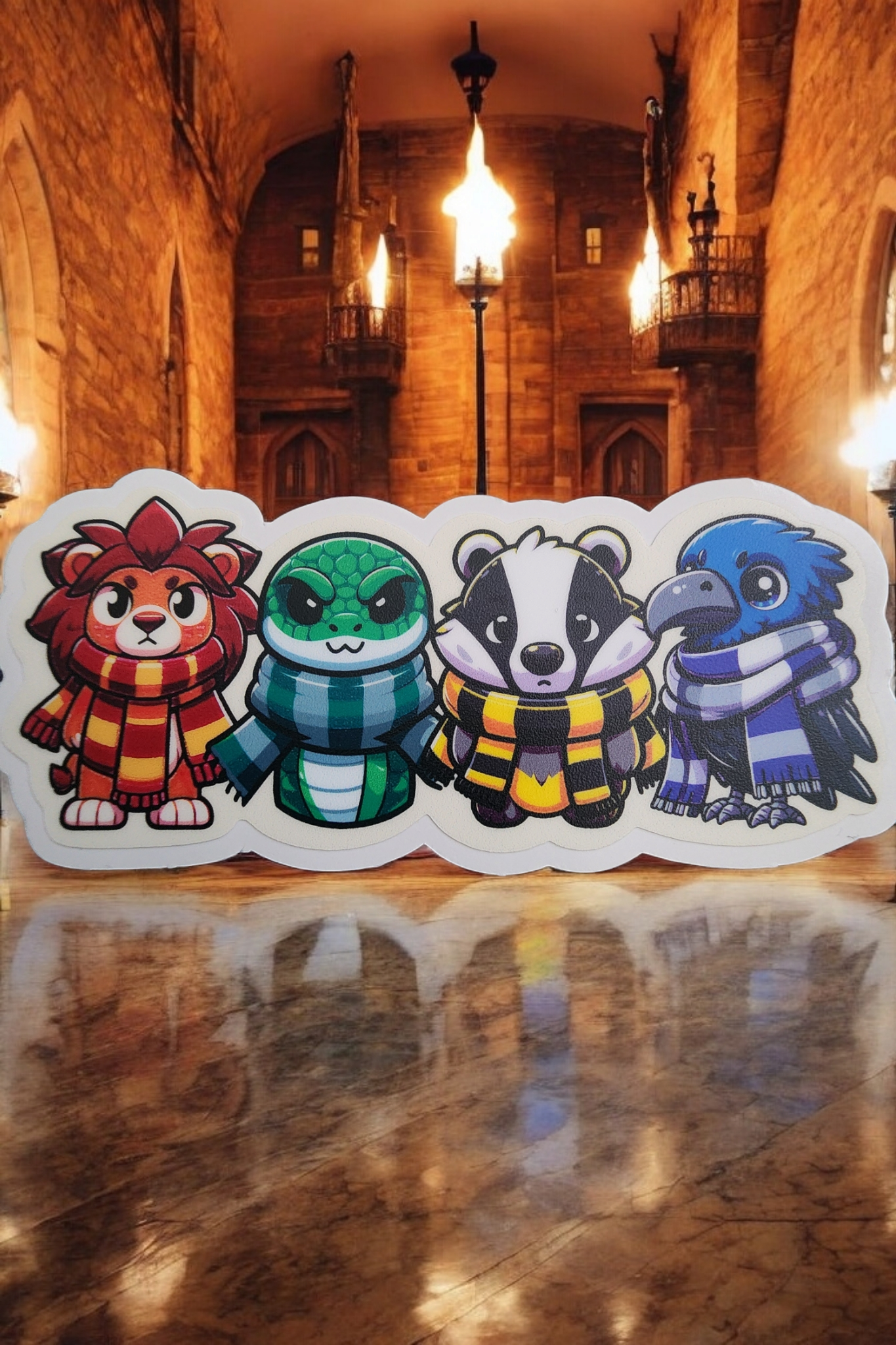 Harry Potter Hogwarts School's 4 Houses Mascots and Colors Sticker