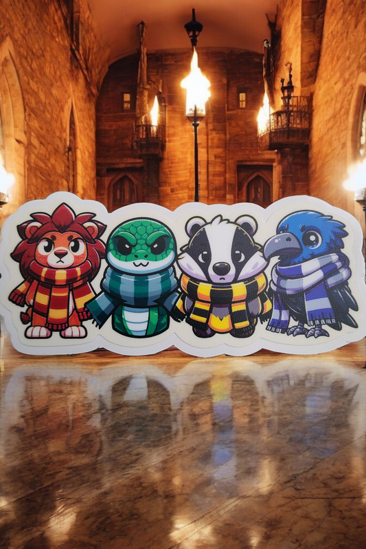 Harry Potter Hogwarts School's 4 Houses Mascots and Colors Sticker