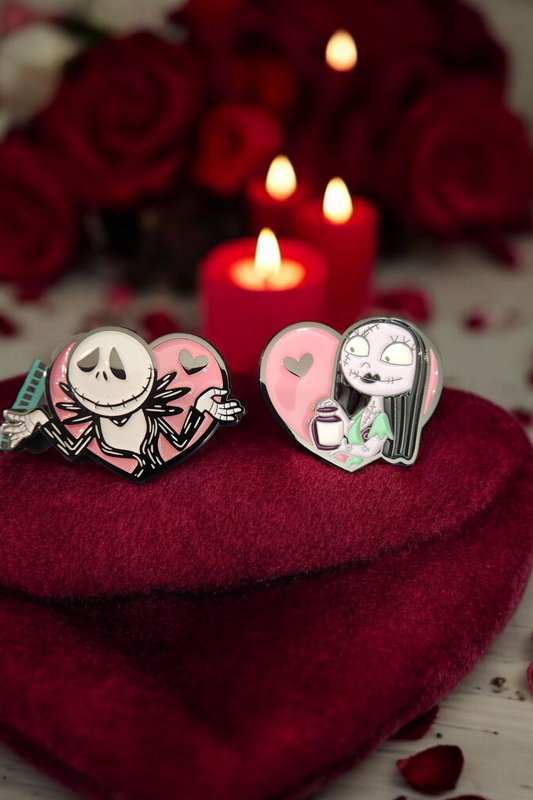Disney Nightmare Before Christmas Jack and Sally Love Pin Set