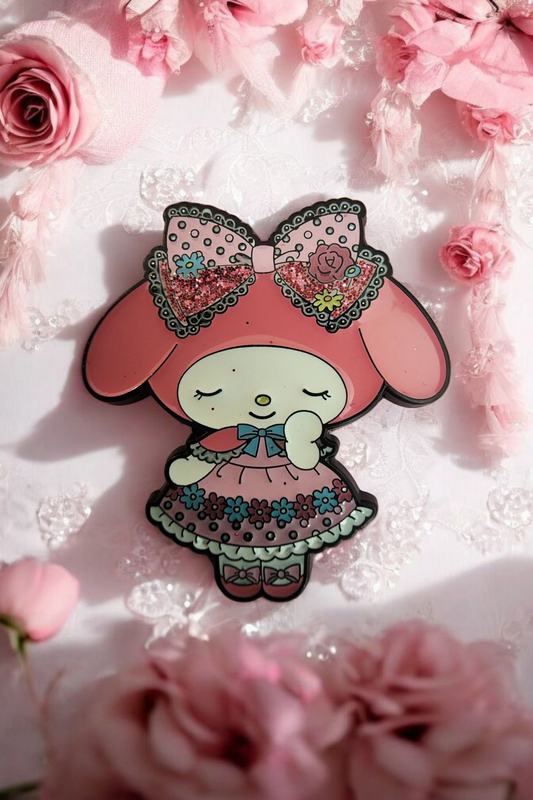 My Melody Glitter Bow Pin