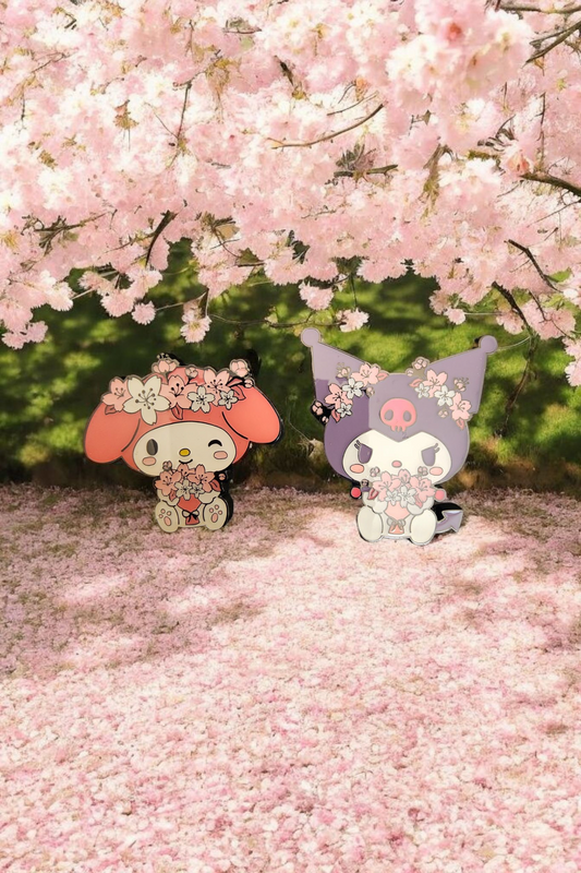 Loungefly My Melody and Kuromi Sakura Cherry Blossom Pin Set