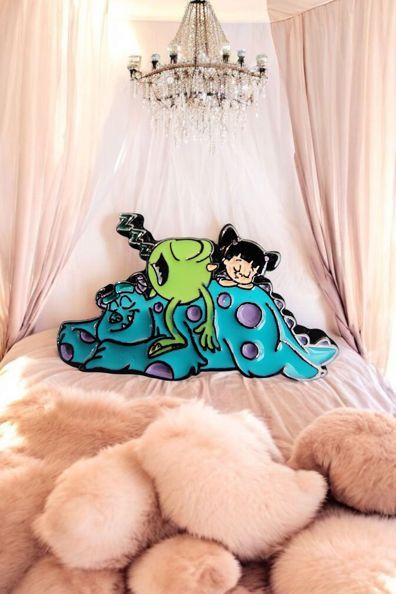 Loungefly Disney Pixar Monsters Inc Sully, Mike and Boo Napping Pin