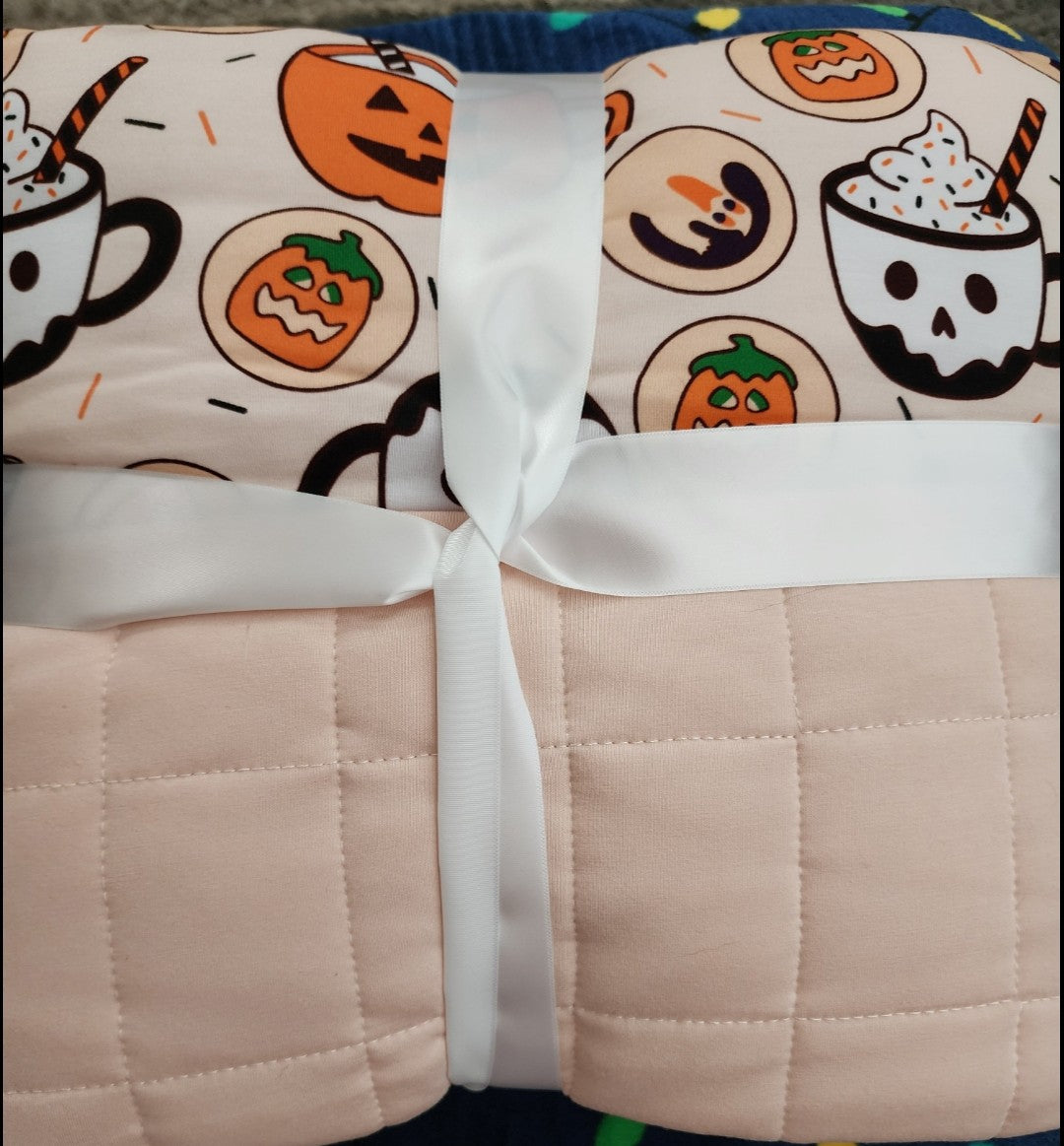 *Charlies Project Pumpkin Spice Latte Fall Quilted Baby Blanket