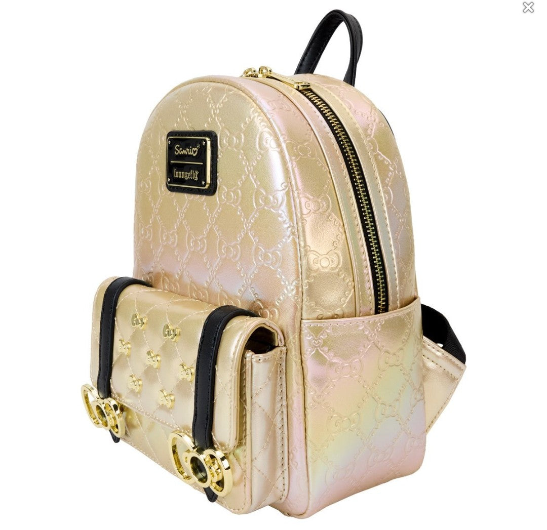 Loungefly Hello Kitty Pearl/Gold Iridescent 50th Anniversary Backpack