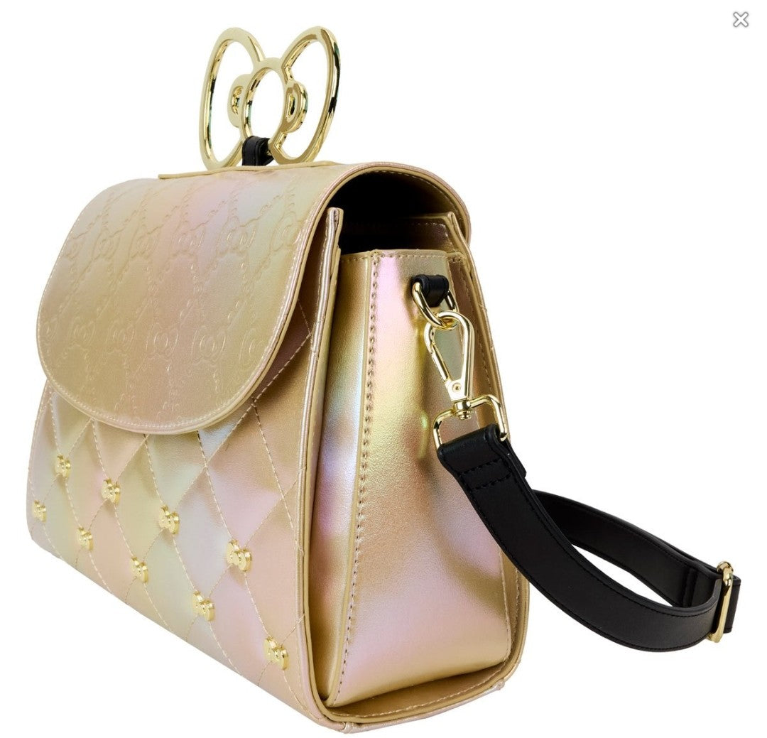 Loungefly Hello Kitty Pearl/Gold Iridescent 50th Anniversary Crossbody Bag