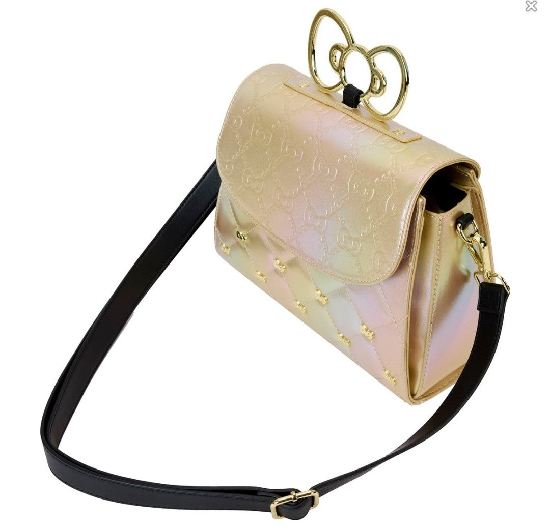 Loungefly Hello Kitty Pearl/Gold Iridescent 50th Anniversary Crossbody Bag