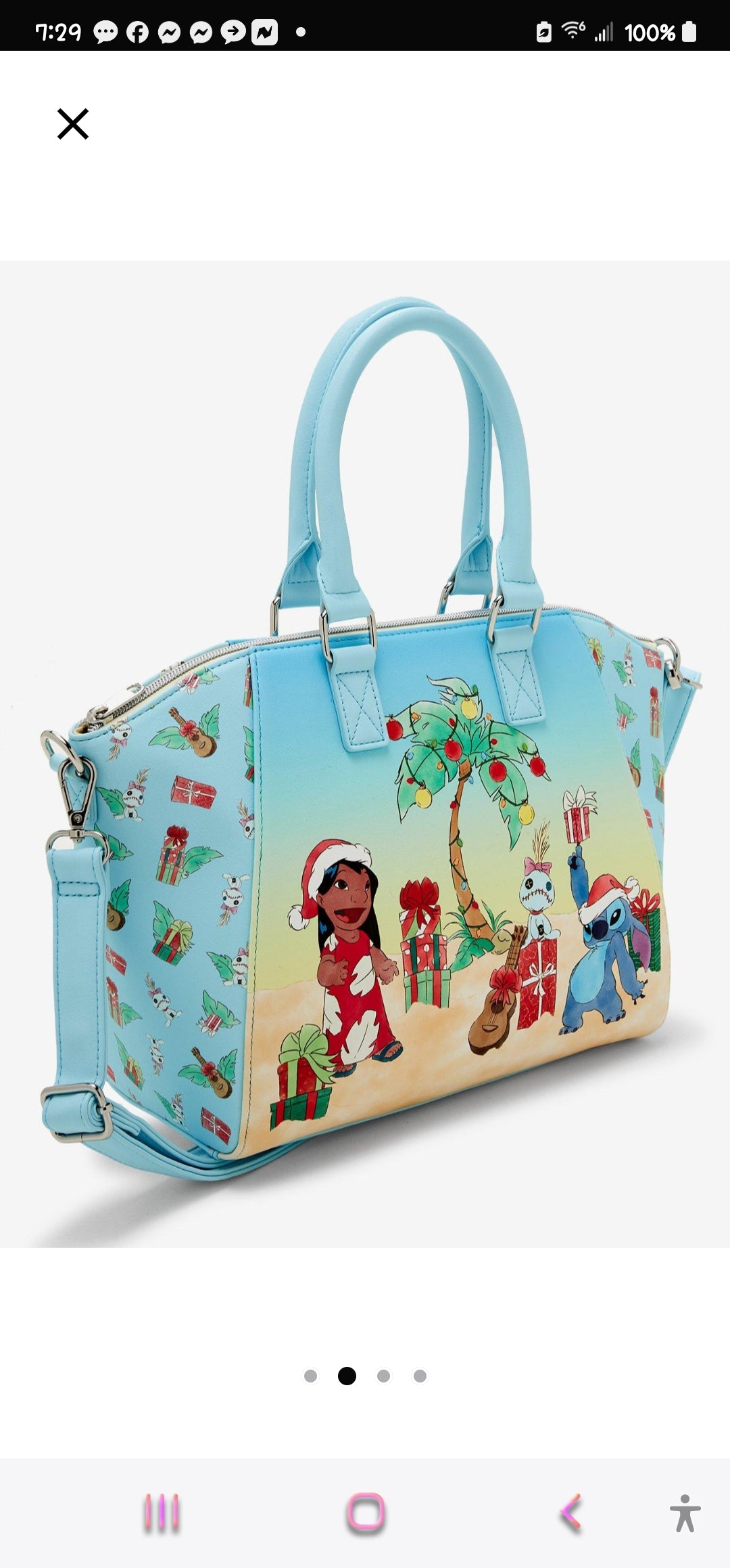 Loungefly Disney Lilo and Stitch Tropical Christmas Handbag