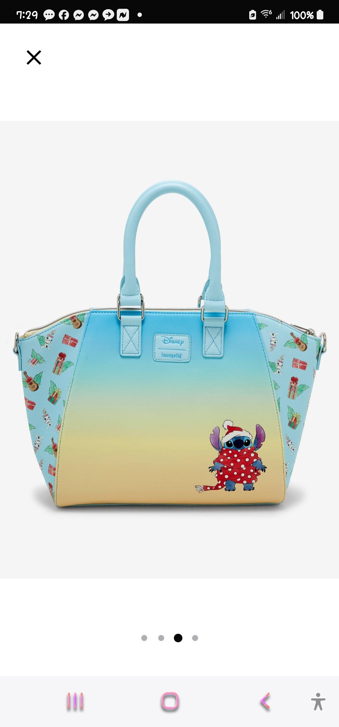 Loungefly Disney Lilo and Stitch Tropical Christmas Handbag