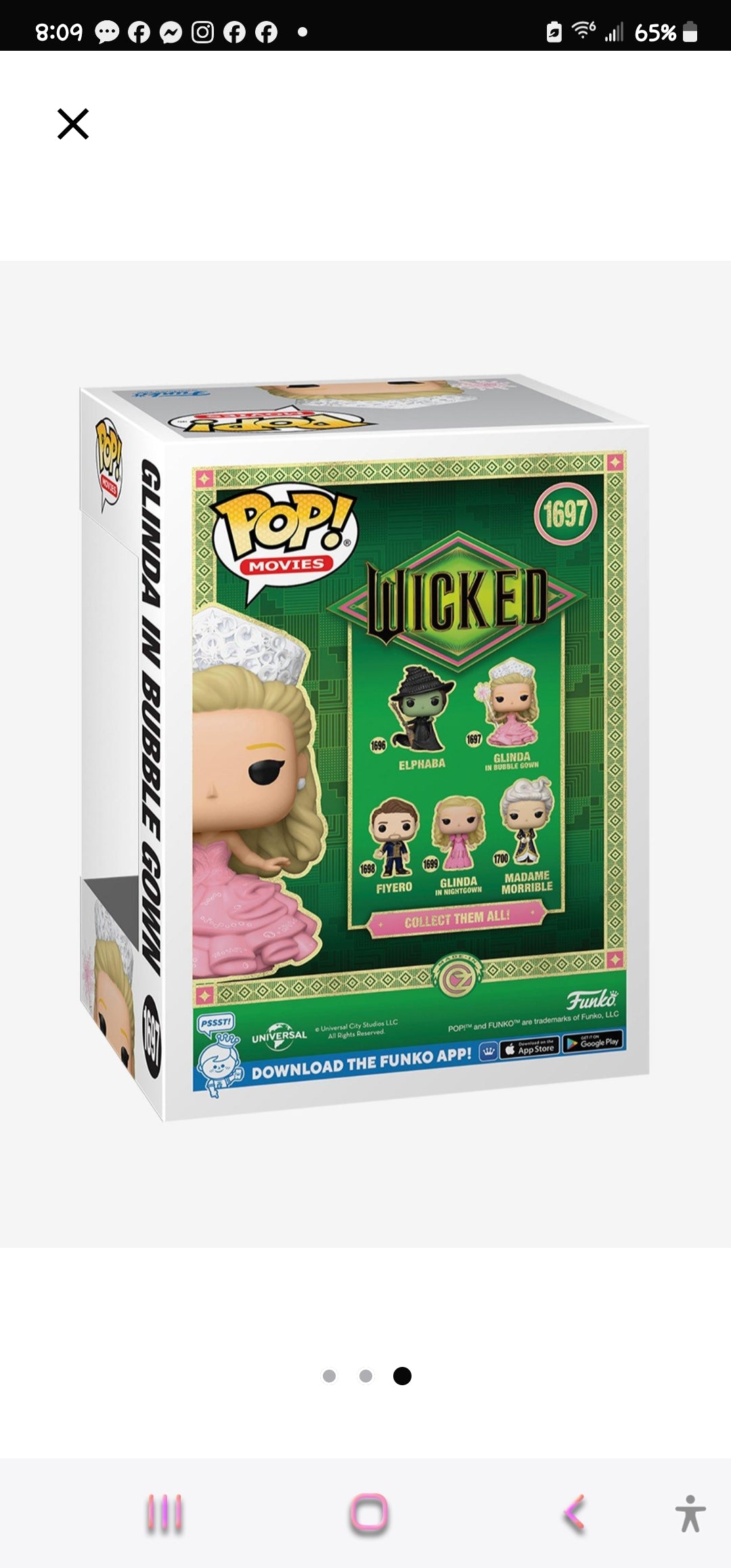 Funko Pop Wicked Glinda Bubble Gown Figure